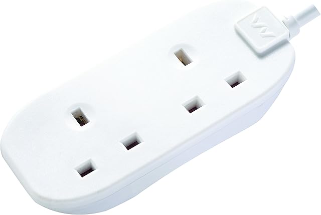 Masterplug BTG5-MP Two Socket Extension Lead, 5 Metres, White