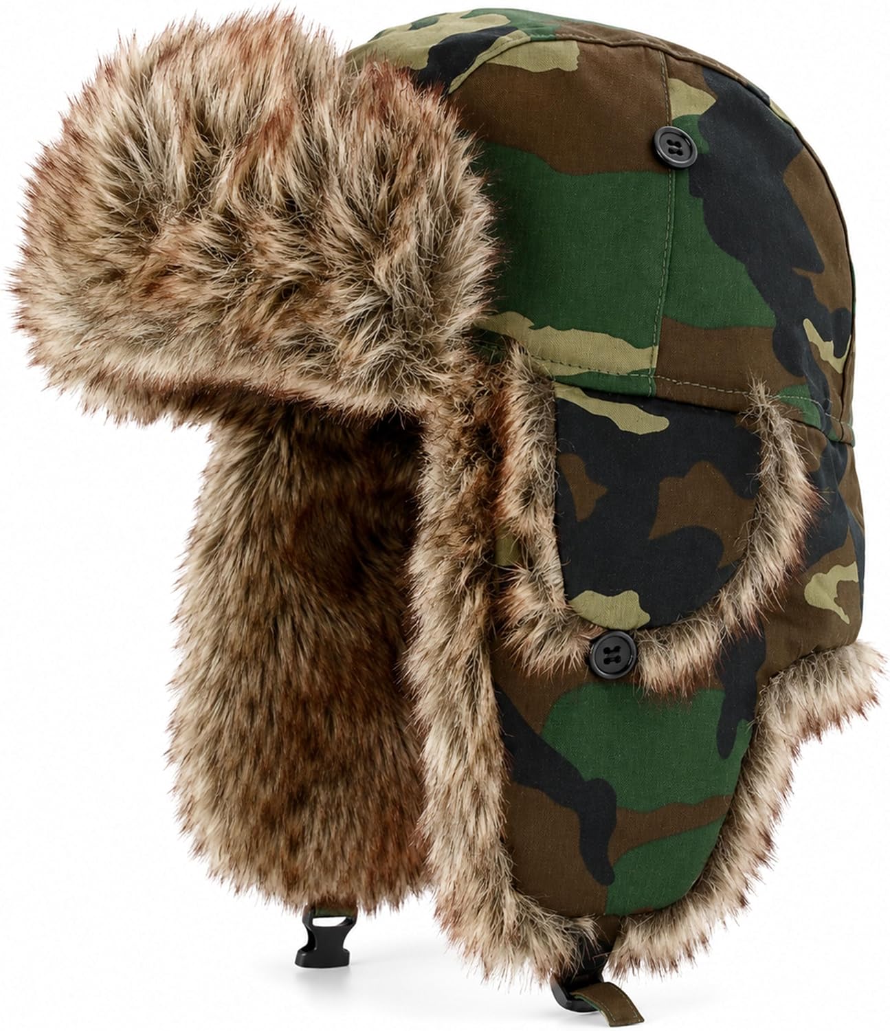 Kids Winter Trapper Hat for Boys Girls Ages 6-10, Faux Fur Ear Flap Aviator Hat with Adjustable, Warm Windproof Snow Cap