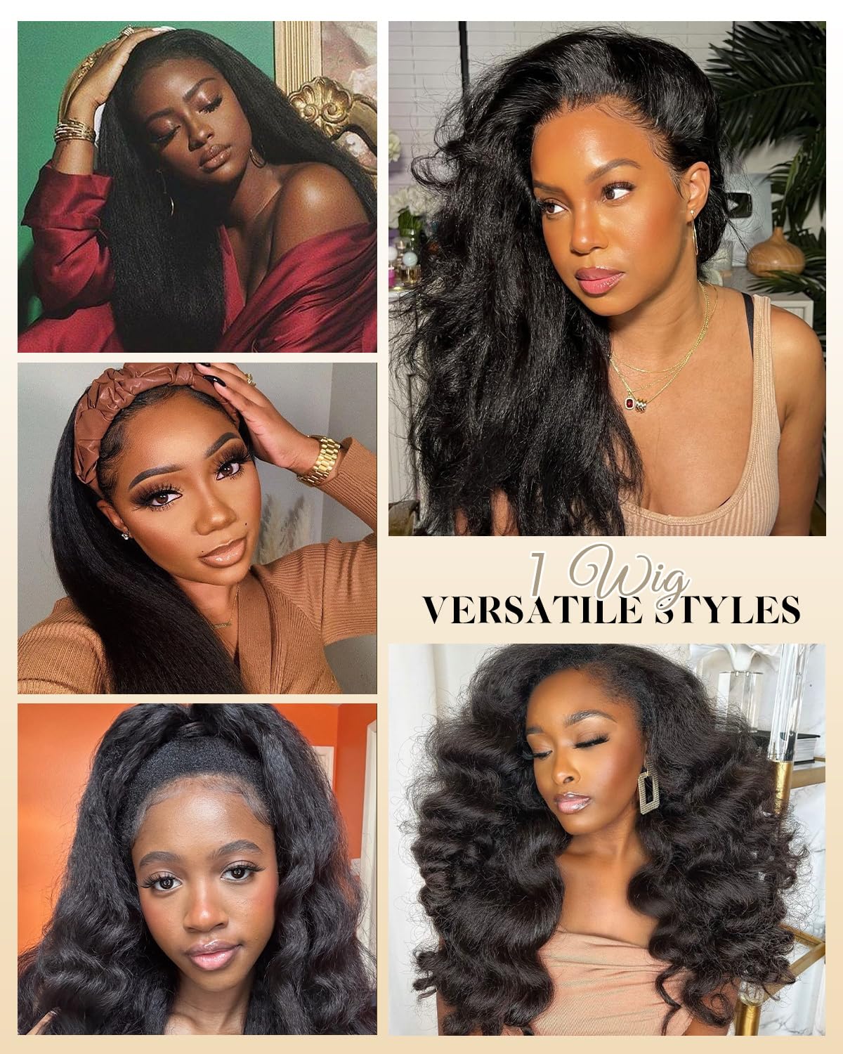 Kinky Straight 3 in 1 Half Wig Human Hair 200% Density for Women, Glueless Wear & Go No Lace Flip Over Wig, Seamless Beginner-Friendly Clip In Half Wigs, 26 Inch