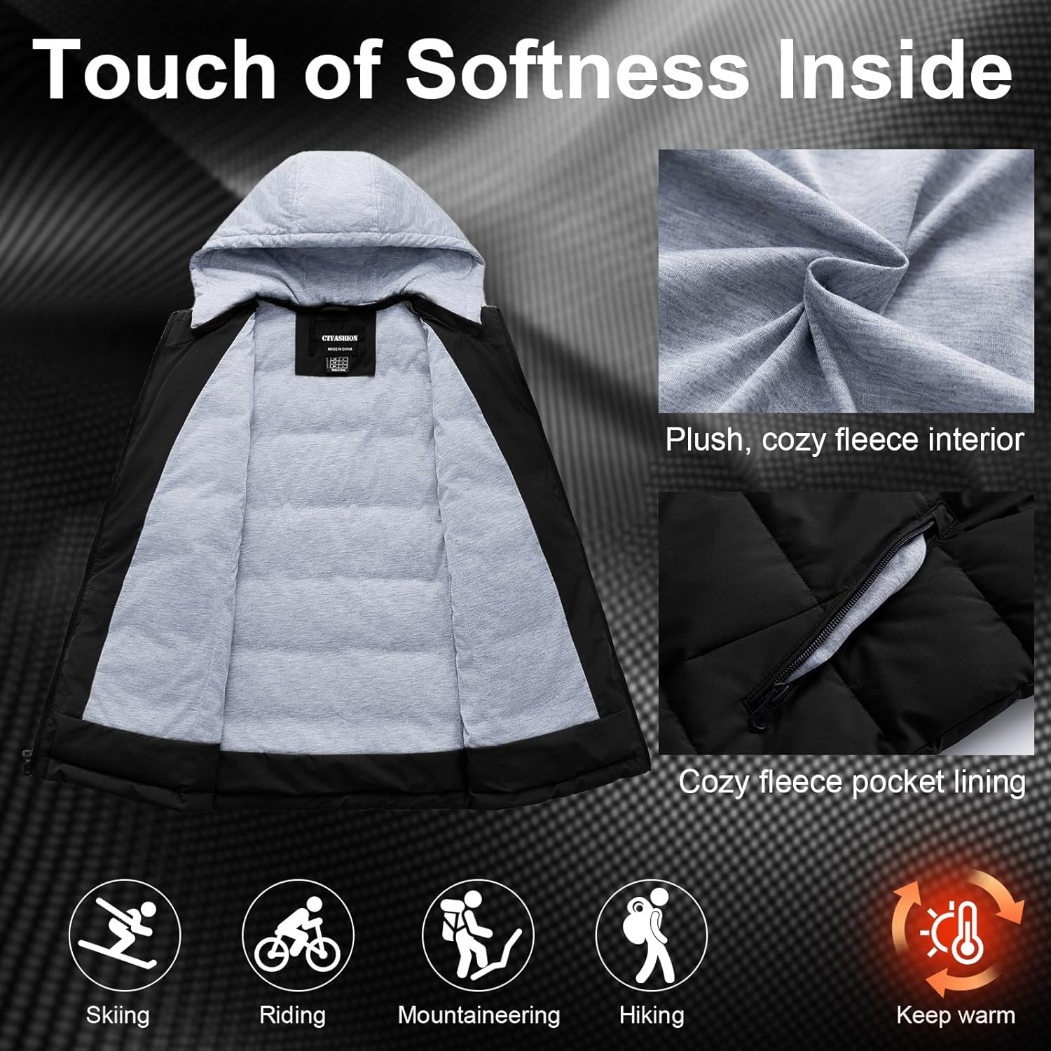 Men's Outdoor Winter Vest Outerwear Removable Hooded Padded Puffer Sleeveless Vest - Image 4