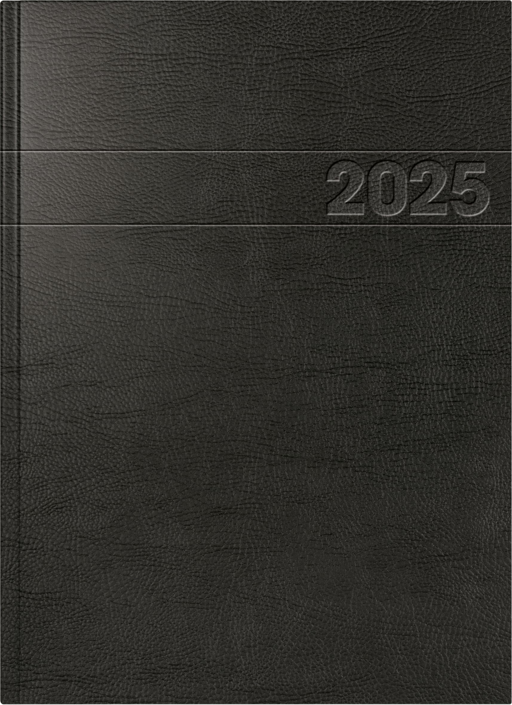 BRUNNEN Agenda de libro modelo 787 (2025), 1 página = 1 día, A4, 416 páginas, cubierta de lámina de espuma, lámina dura interior, color negro