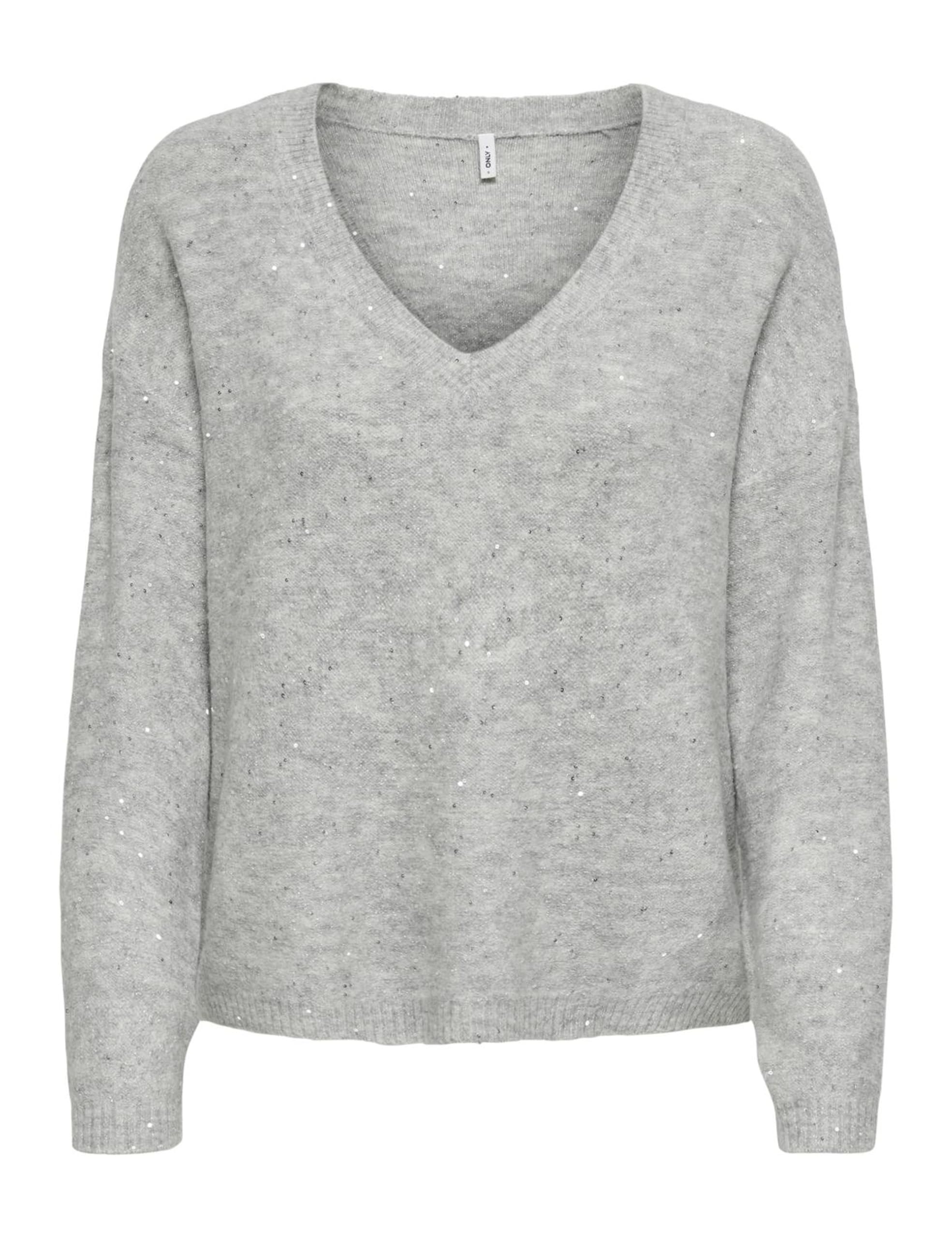 ONLY Strickpullover ONLARIZONA LS SEQUINS V-NECK PUL KNT