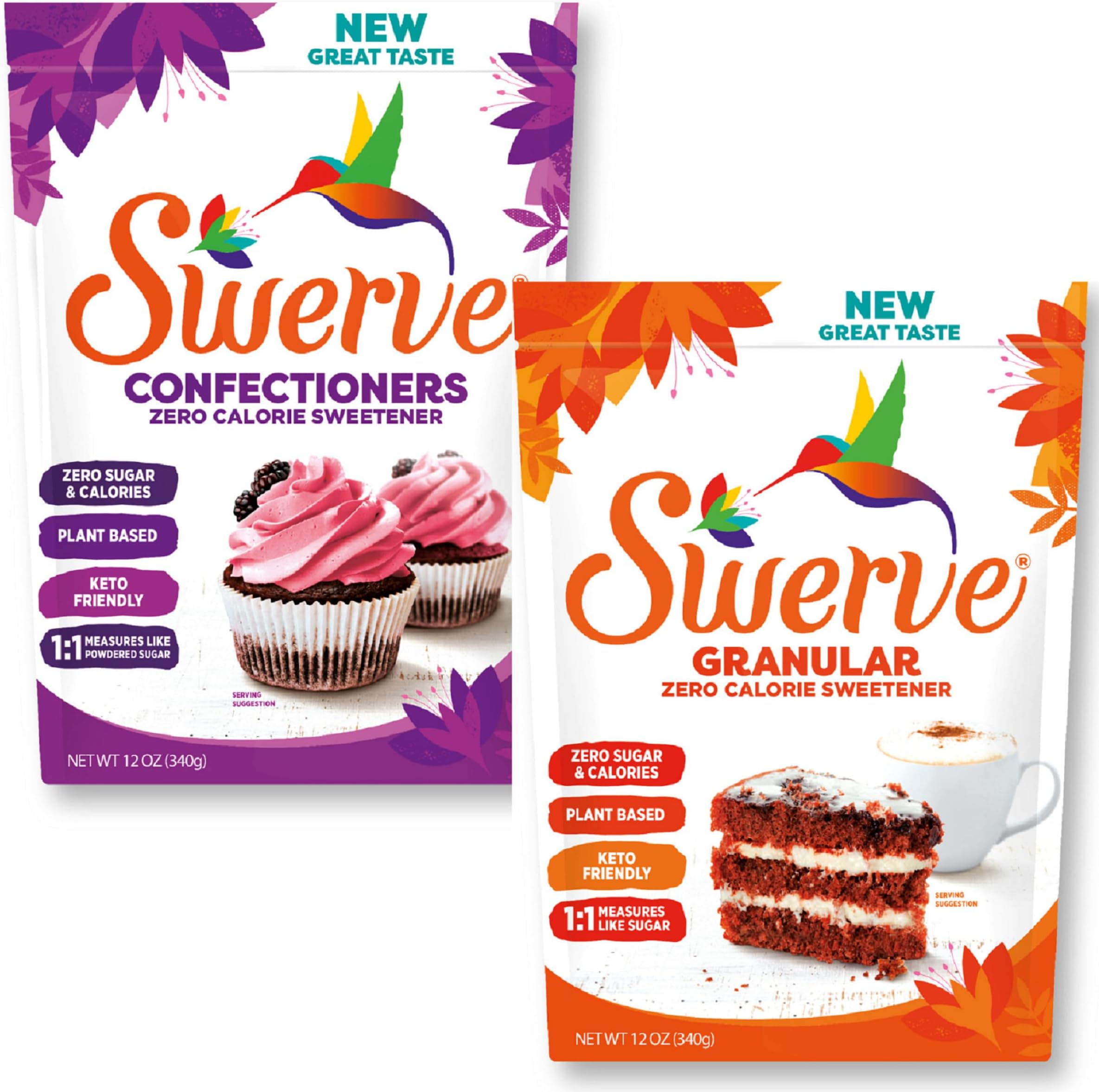 Sweetener Granular and Confectioners Baker's Bundle - Sugar Substitute, Zero Calorie, Keto Friendly, Zero Sugar, Non-Glycemic, 12oz (2 Pack)