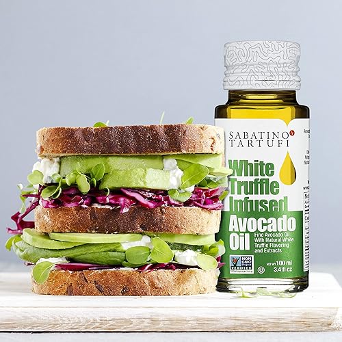 Miniatura 2 de Sabatino Tartufi, Aceite de aguacate de trufa blanca, aceite de aguacate con infusión de trufa blanca The Worlds, aceite de trufa gourmet hecho con