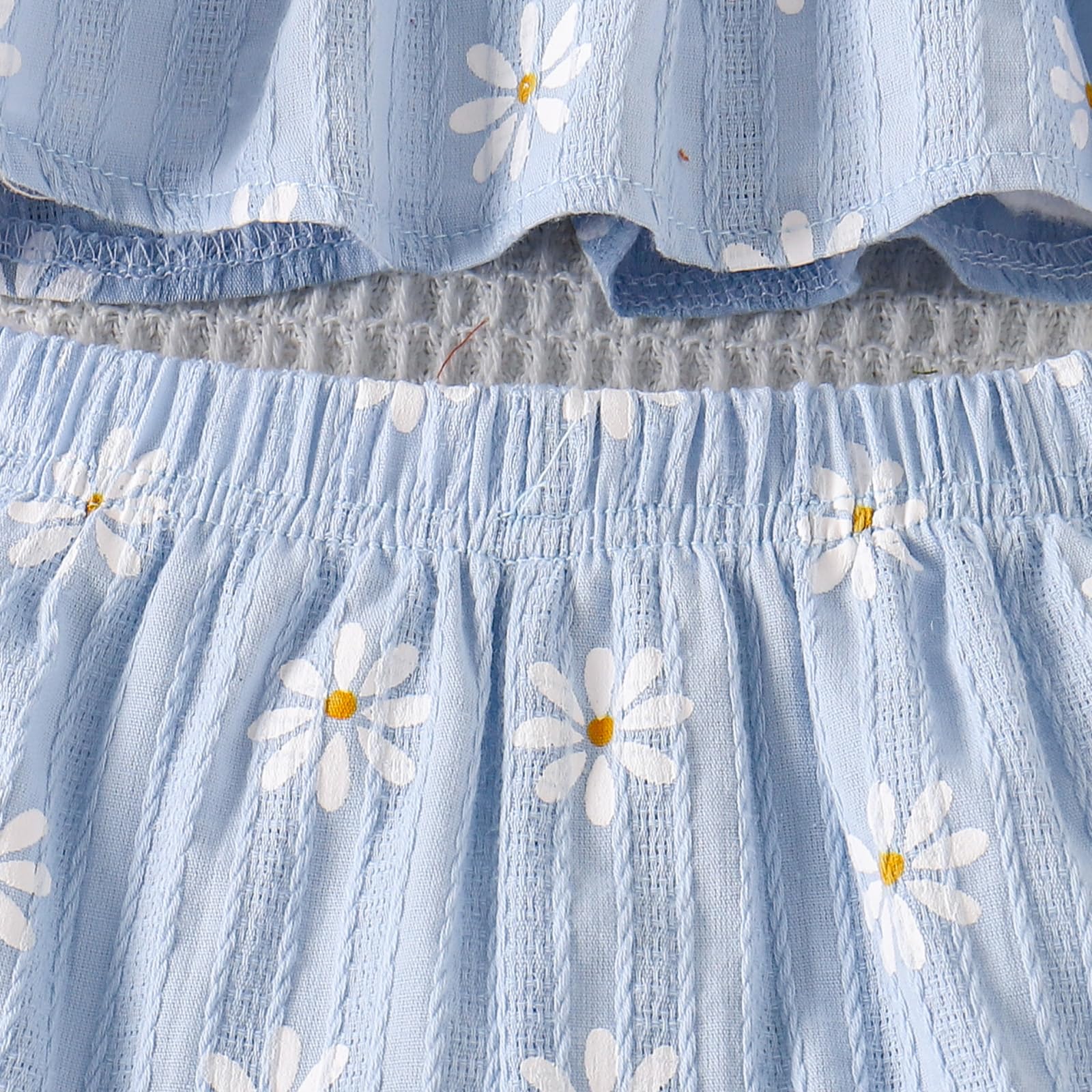 Ropa Verano Para Niña Linda Blusa con Volantes y Margaritas Pantalones Cortos Conjunto de Conjuntos Para Niña Pequeña - 5