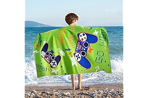 【Beach Time】Kids Minecraft Beach Towel - Microfiber Game Sand Free Towels for...