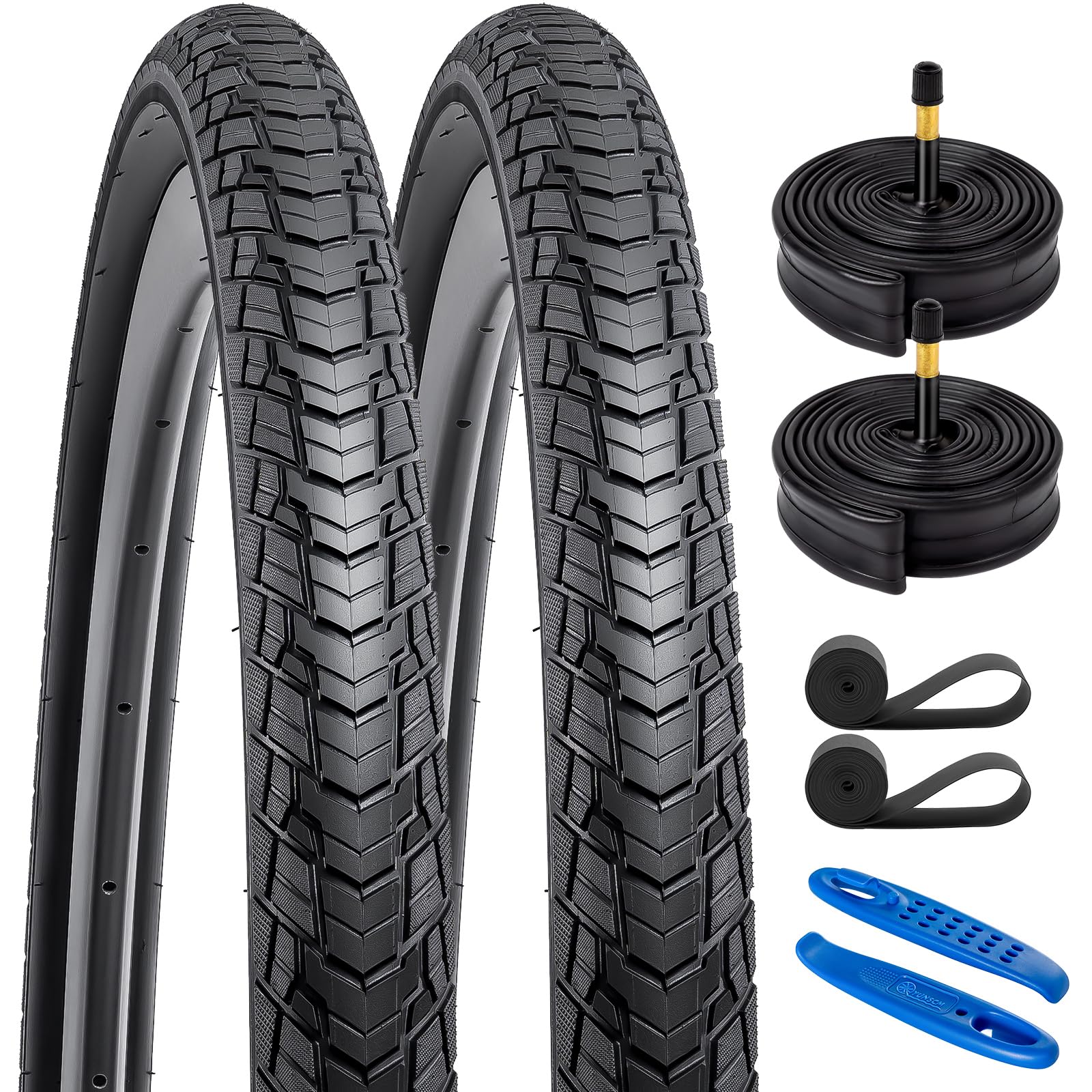 YunSCM 2Pcs Foldable 28 inch Bike Tyres 28x1.40 700x35C Tires 37-622 Compatible with 700x35C 700x38C Road Bikes, City Bikes Bicycle Bike Tyre