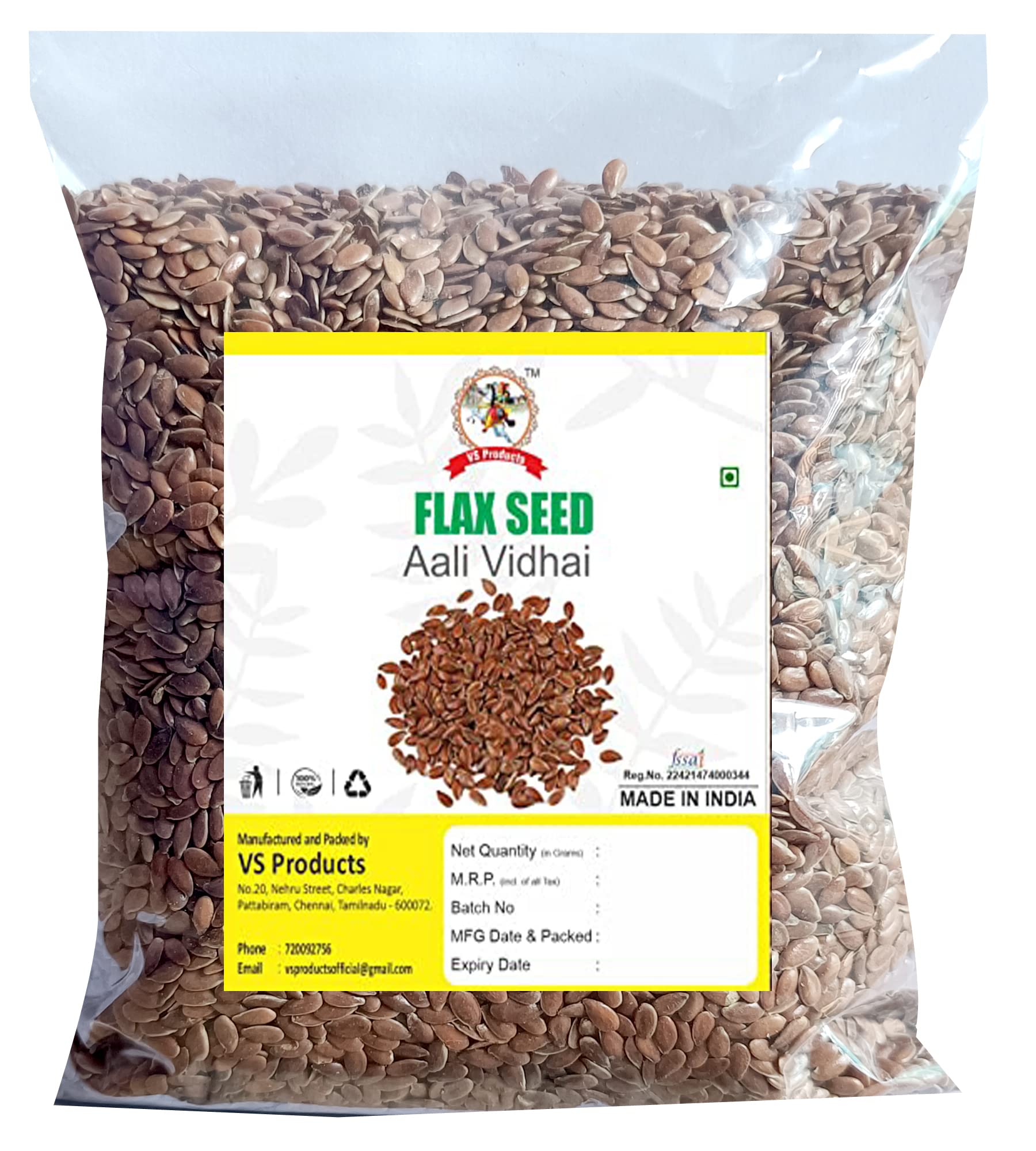 VS Products Flax Seed | Aali Vidhai | Agase Beeja, 500g (B09HM9M1J5) Amazon Price History, Amazon Price Tracker