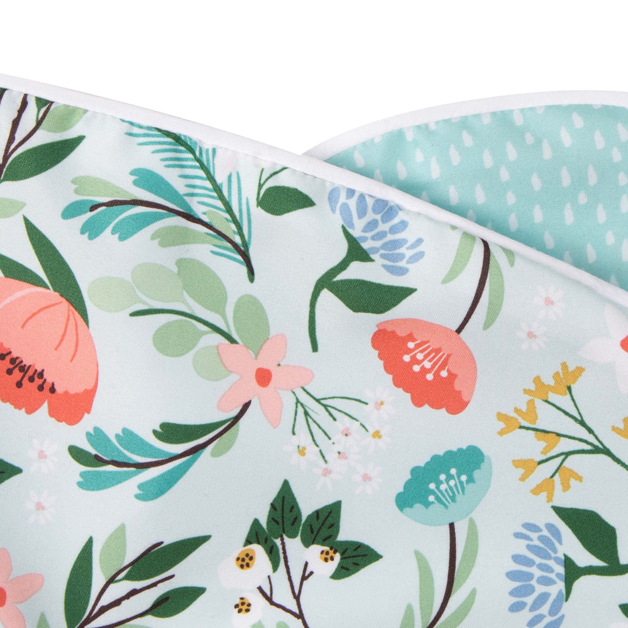 Boppy Premium Original Support Cover, FKA Nursing Pillow Cover, Mint Flower Shower, Quick-dry, Coordinating Prints, Fits Boppy Original Nursing Supports for Breastfeeding and Bottle, One Cover Only