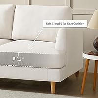 Vista 5 de Sofá biplaza de 56 pulgadas, sofás pequeños para espacios pequeños, sofás de sofá biplaza de mediados de siglo para sala de estar, sofá tapizado