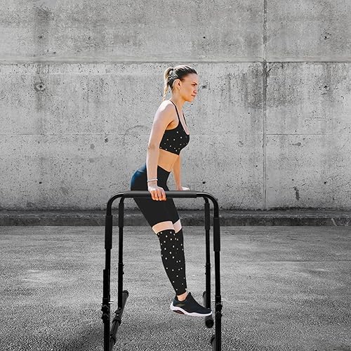 Miniatura 6 de Barra de inmersión, estación de soportes de inmersión ajustables para el hogar, barras paralelas con agarres acolchados, entrenador de estabilidad