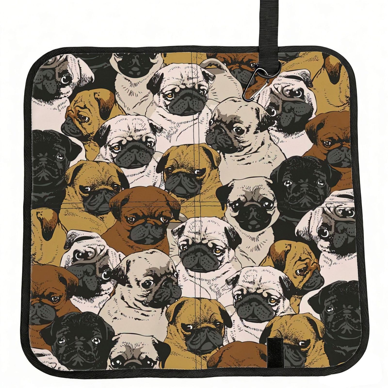 AYYQWE Imagen De Pug Print Foldable Seat Cushion Portable Chair Pad Office Commuting Picnic Camping Outdoor