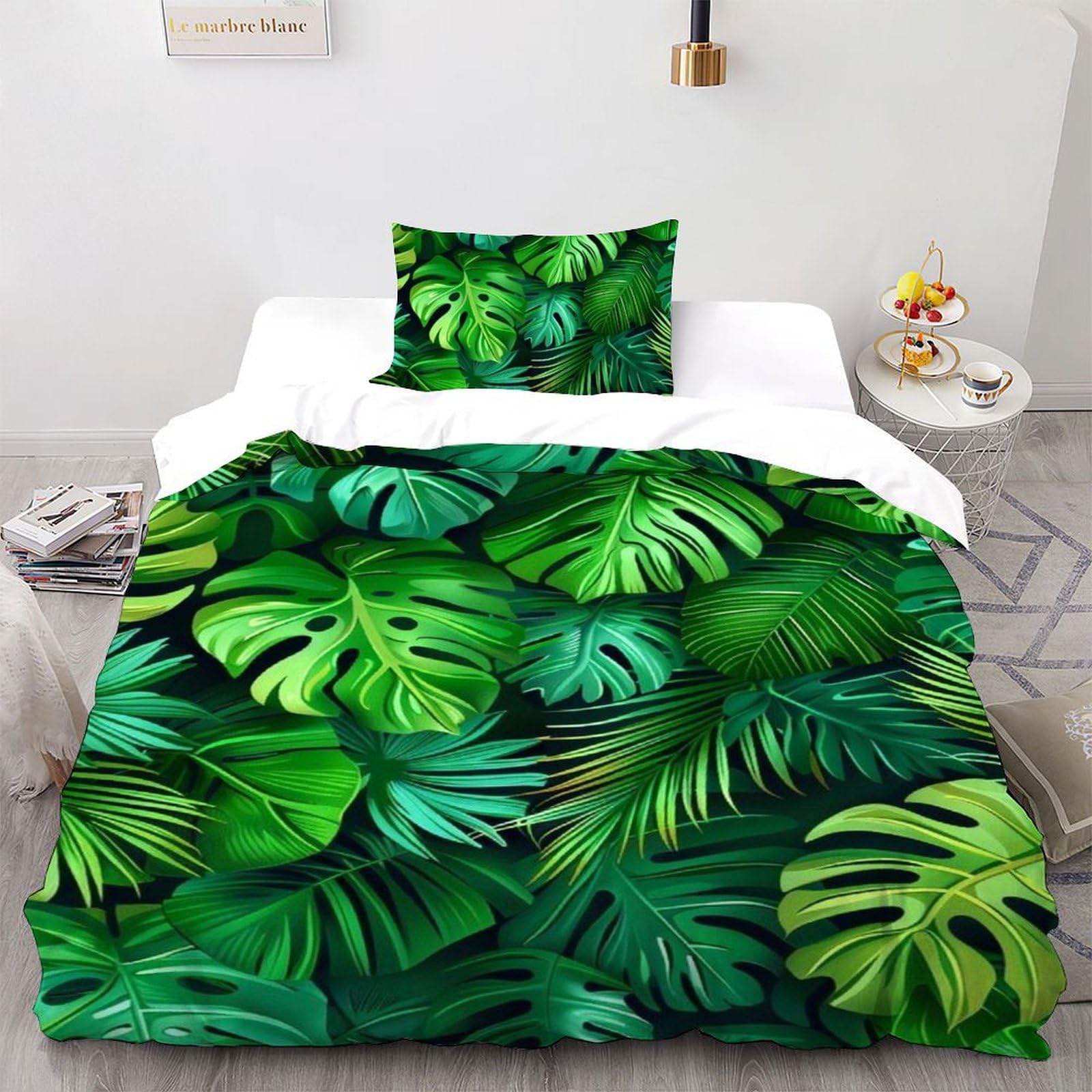 Housse de couette forêt tropicale imprimé 3D linge de lit microfibre douce