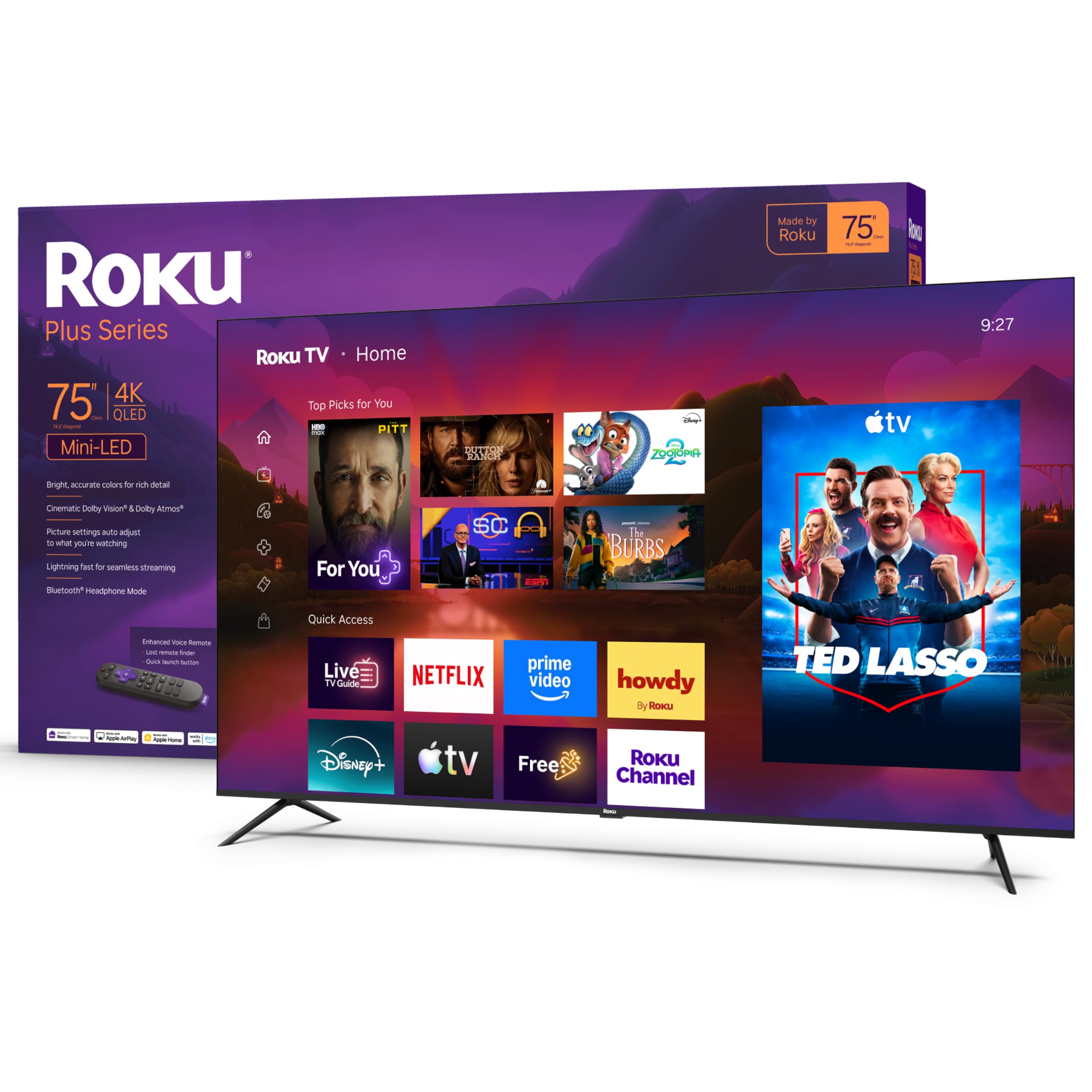 Photo 1 of *****PARTS ONLY******Roku 75" QLED Mini-LED 4K Smart TV