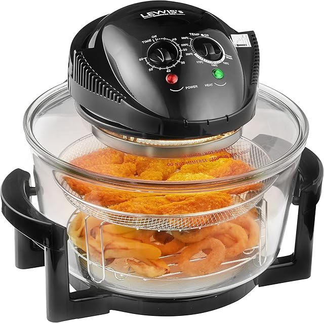 Lewiss Premium Multi-Functional Halogen Oven Cooker / Healthy Air Fryer (17 Litre) 60 Minute Timer, Self-Cleaning Function, Temperature Controlled