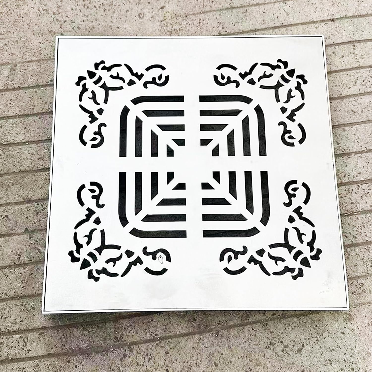 Square Outdoor Stainless Steel Basement Sewer Drain Cover 12x12 16x16 Yard Garden Decorative Trench Grate for Well Drainage Floor Gutter Grating Rustproof and Durable 15.7x15.7x1.2in.