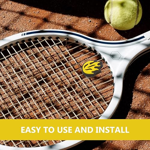 Miniatura 9 de BESPORTBLE Raqueta de tenis, amortiguador de vibraciones, raqueta de cuerda, amortiguador de choque de silicona en forma de fuego, 6 uds