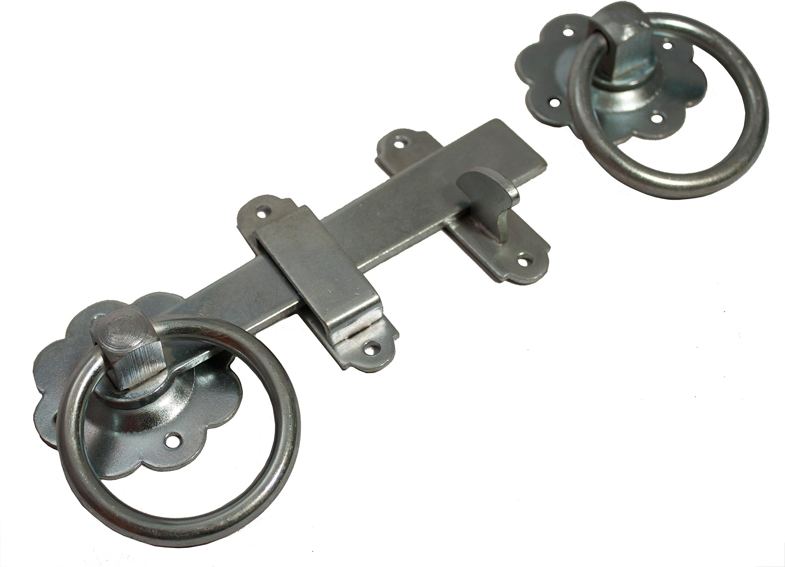 Quality Ironmongery LAT0031AMZ Plain Ring Gate Latch, Zinc Plated, 152mm