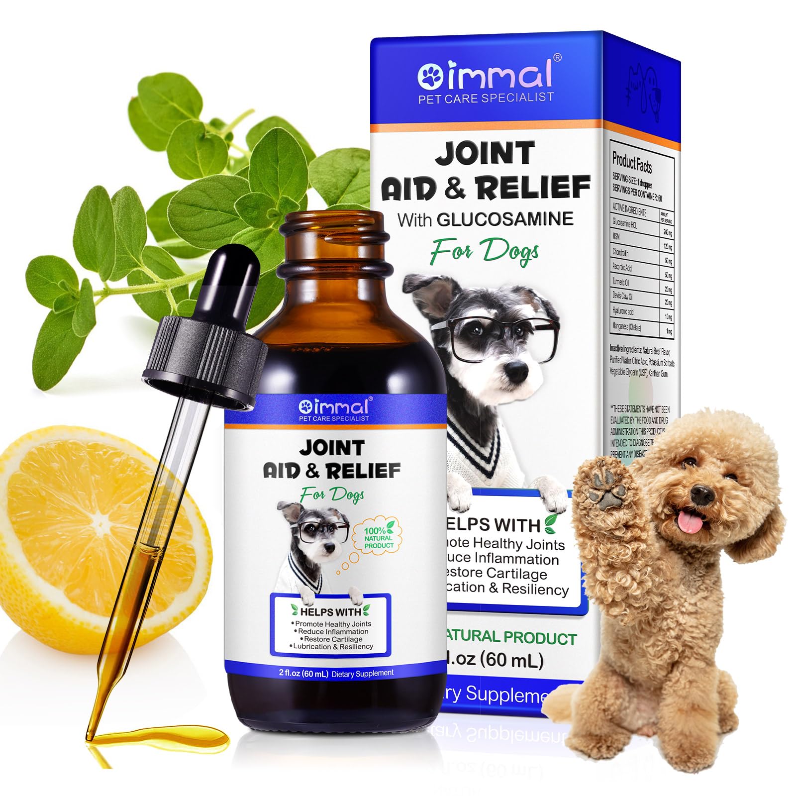 60ml Dog Joint Aid & Relief, Dog Joint Aid & Relief, Dog Pain Relief, Dogs Hip & Joint Care For Dogs 60ml, Hip and Joint Supplements, Relieves Joint Pain for Dogs