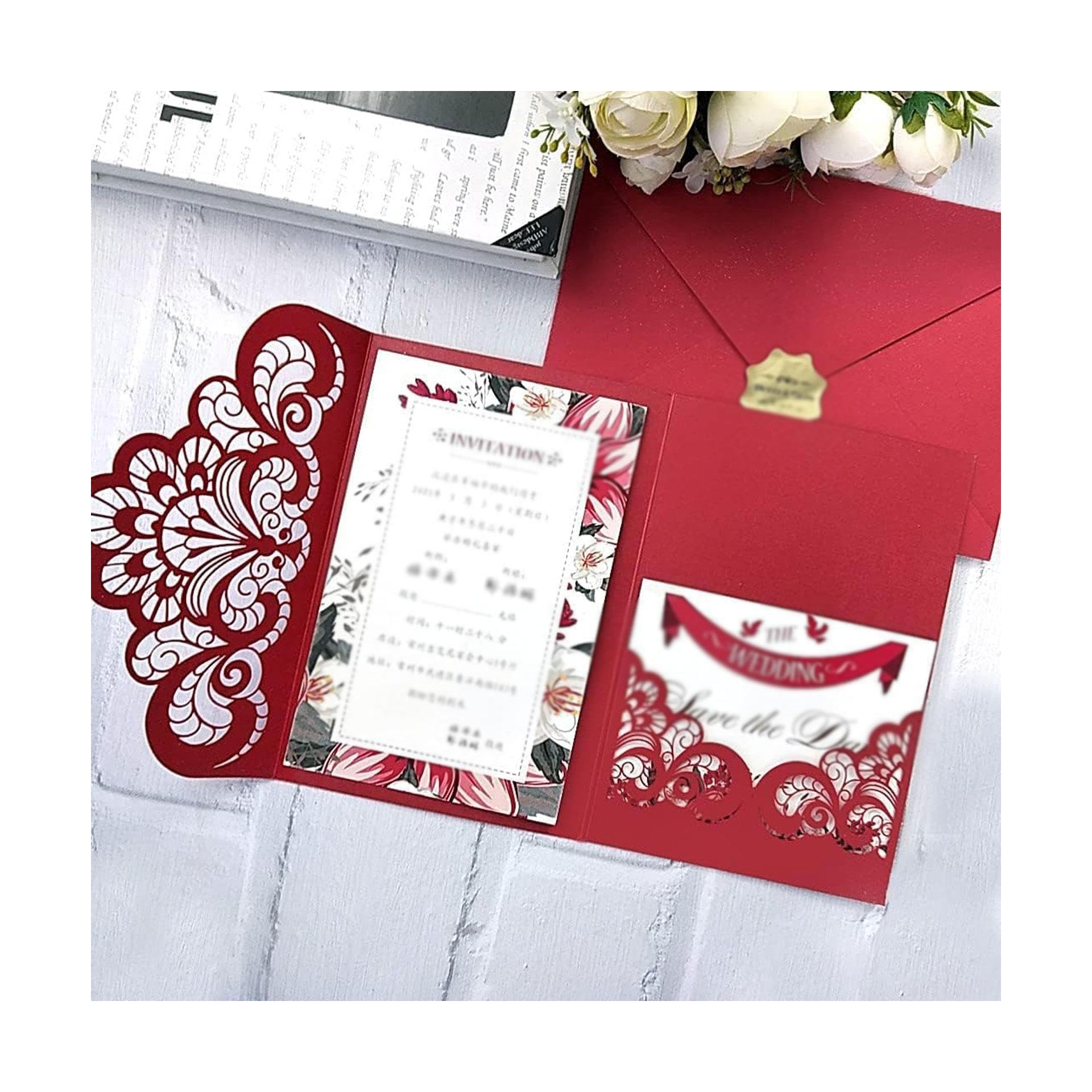 Invitations de mariage de 7 pouces pour douche nuptiale et fête de fiançailles