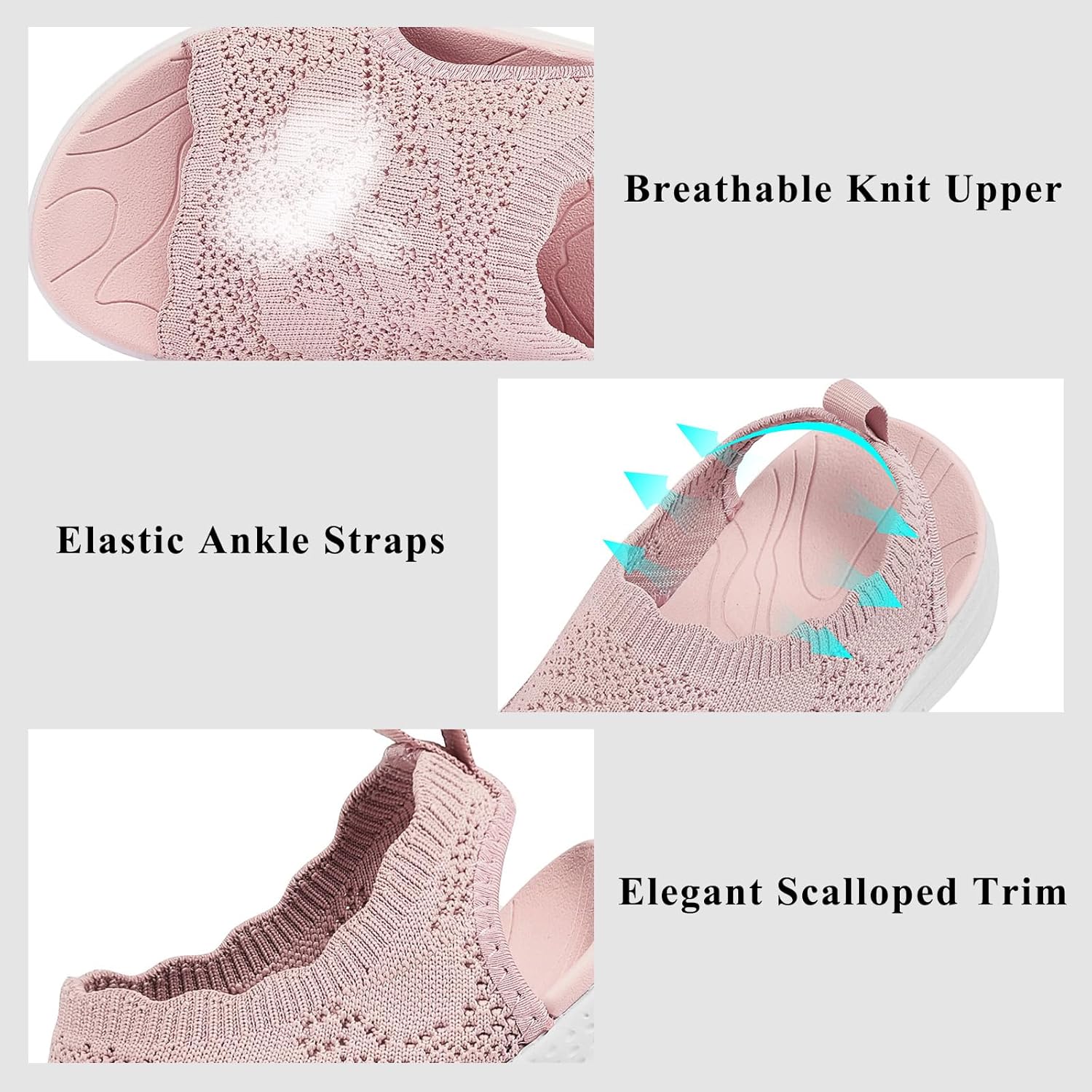 Womens Orthopedic Walking Sandals Arch Support Comfort Slip-On Sport Sandals Open-Toe Athletic Sandals for Plantar Fasciitis Summer Beach Casual - Image 2