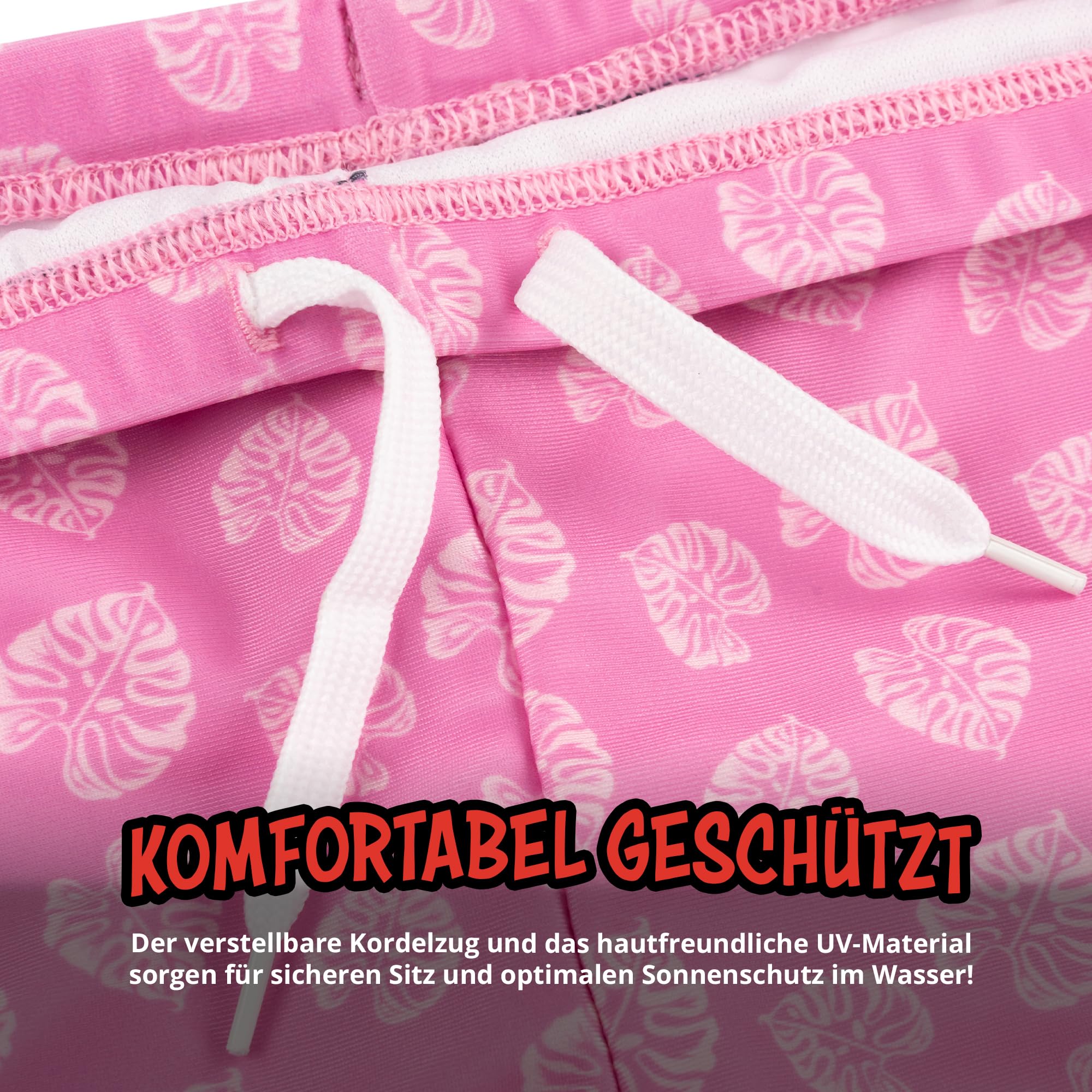 United Labels Disney Minnie Mouse Badeanzug zweiteilig UV Schutz 30 für Mädchen, Rosa, Bademode Kinder mit Shirt und Badehose, Badebekleidung