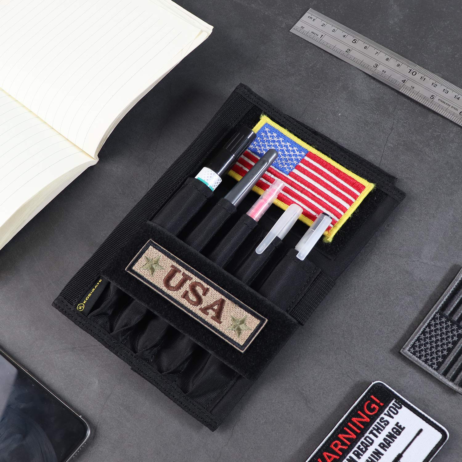 Kosibate Tactical Notebook Cover, Military Army Leader Book Cover, 8x5