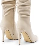 DREAM PAIRS Knee High Boots for Women, Sexy Pointed Toe Stiletto High Heel Slouchy Suede Tall Boots