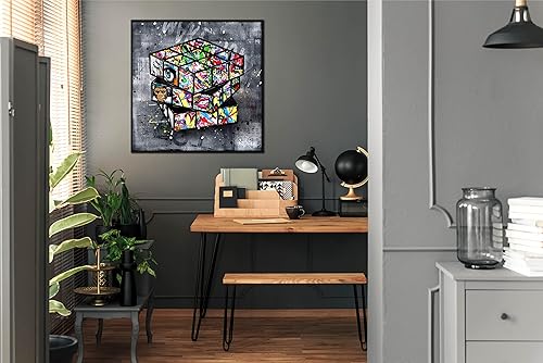 Miniatura 33 de SIXTTART Banksy - Arte de pared en lienzo para sala de estar, arte de pared de graffiti callejero para dormitorio, pintura abstracta grande, arte