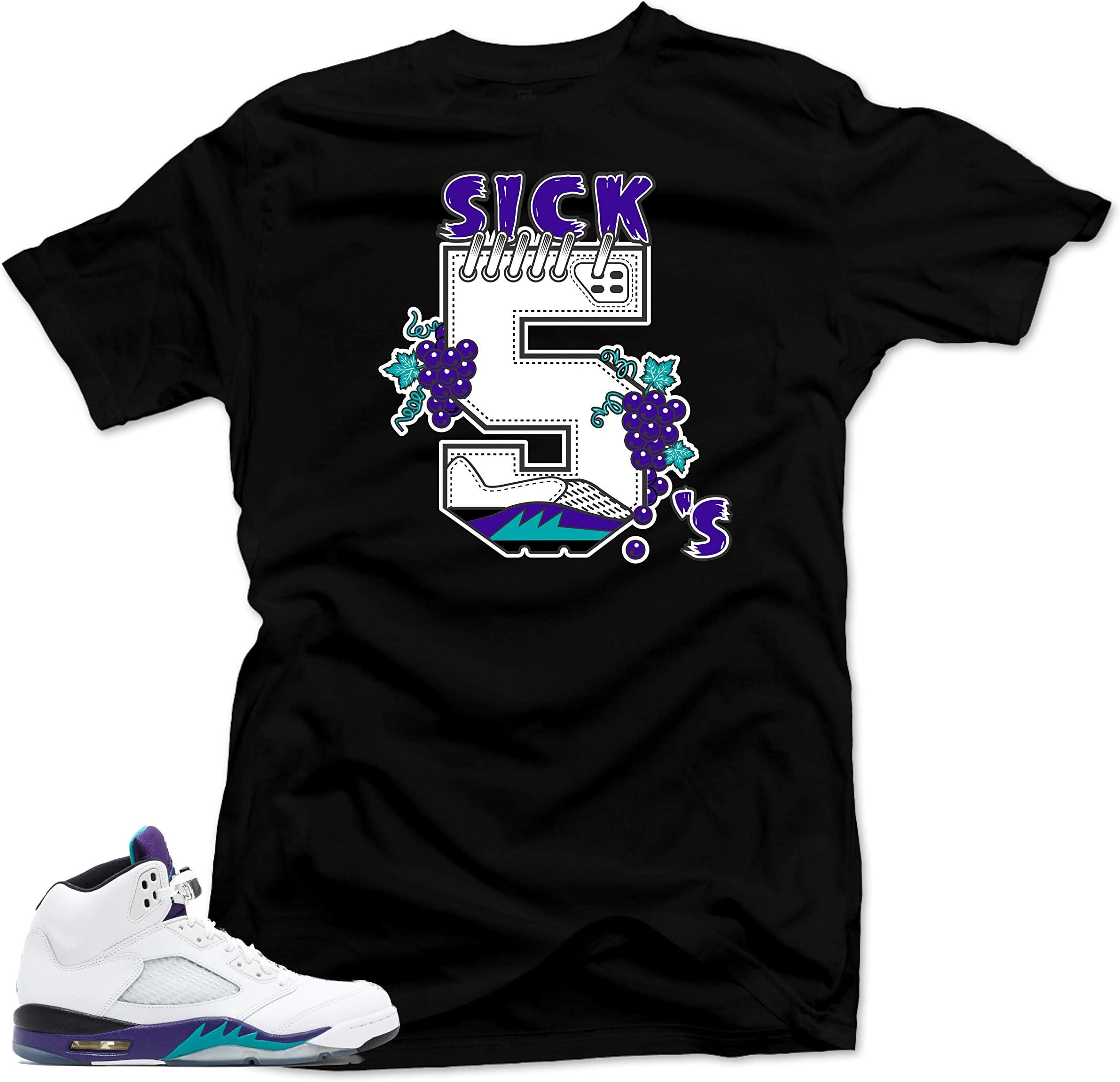 SNELOS Shirt to Match Jordan (Jordan 5 Grapes Fresh Prince Shirt, L)
