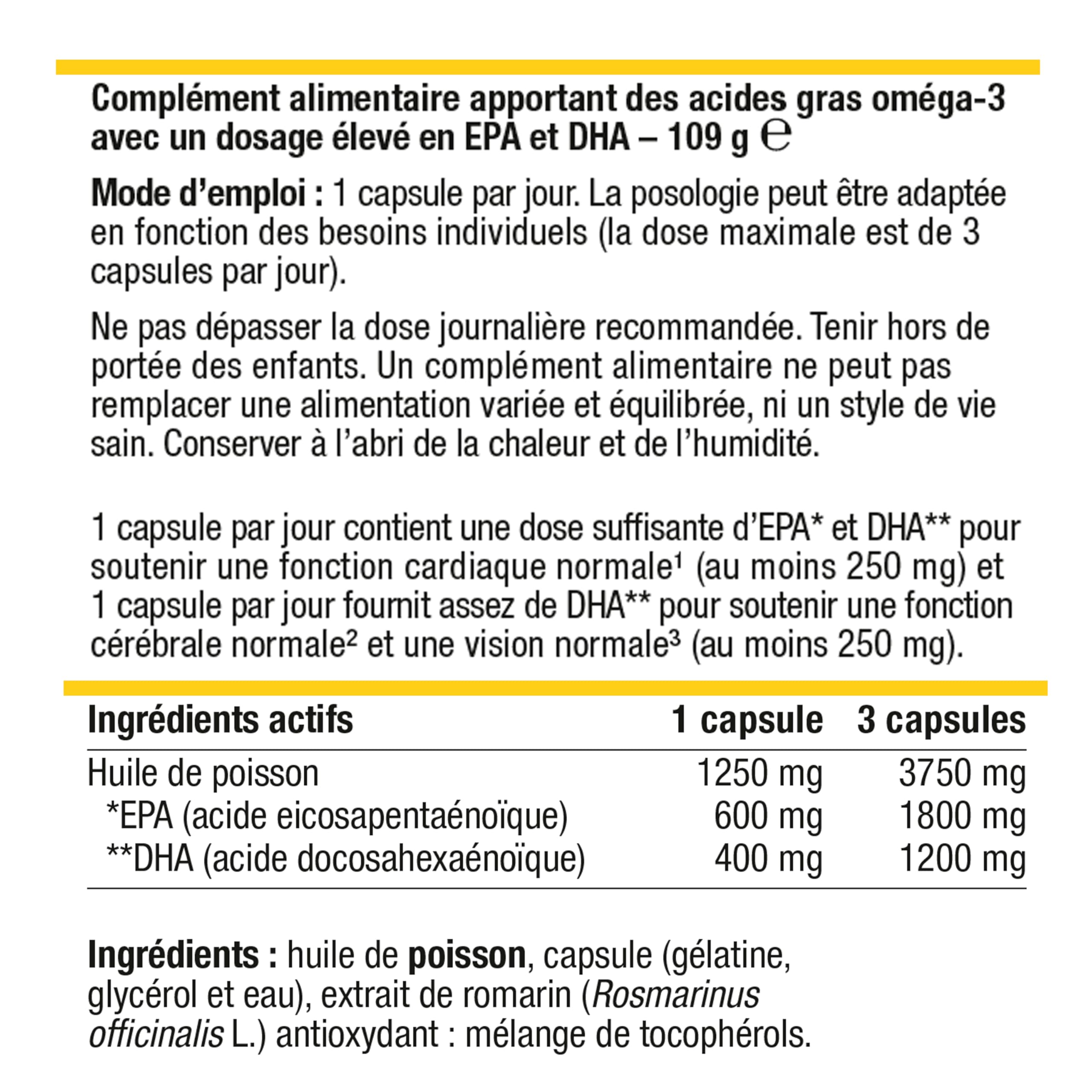 Metagenics OmegaGenics Capital Plus, Oméga 3 EPA DHA, 60 Gélules | Les oméga-3 EPA et DHA contribuent à une fonction cardiaque normale. Le DHA contribue au fonctionnement normal du cerveau.
