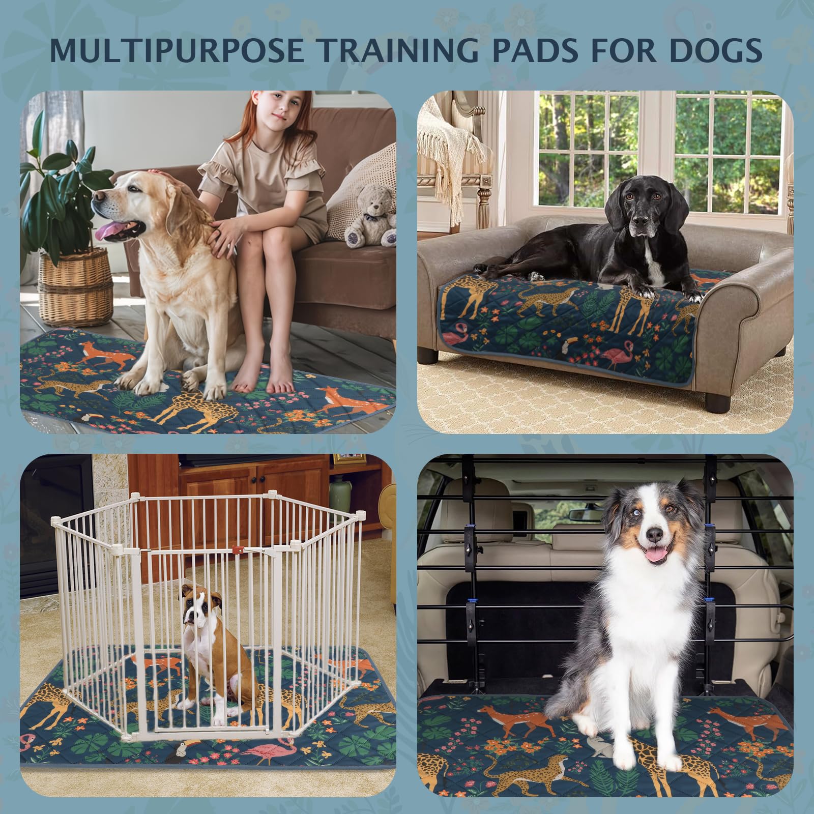 Tapis Educateur pour Chien Lavable Antidérapant Lot de 2 EU013