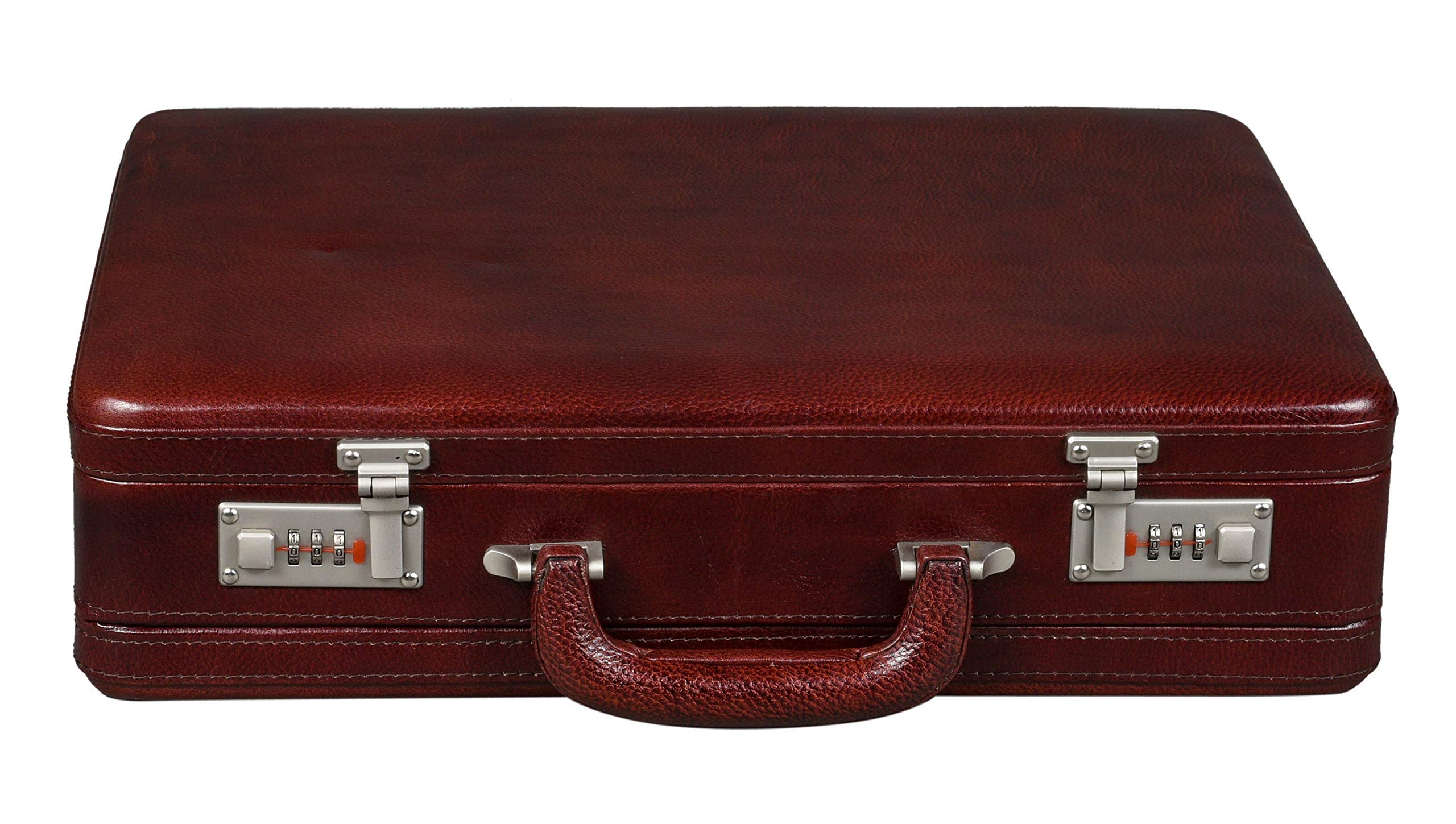 Hifly Leather Briefcase Expandable - Business Cum Office Briefcase Attache Case Suitcase with Luxury Combination Lock - Brown Color-picture-21