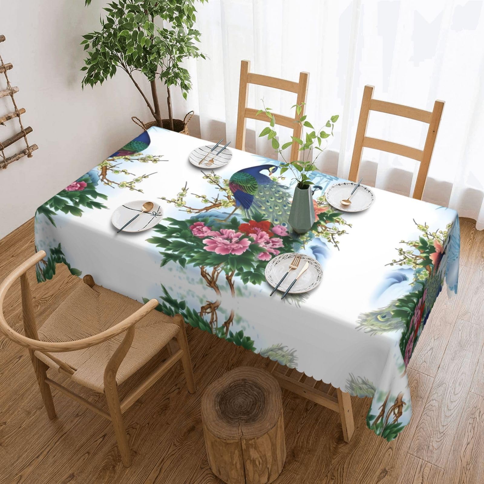 MROWYC peacock Printed tablecloths are suitable for hotels, picnics, and parties, and can effectively protect the tabletop