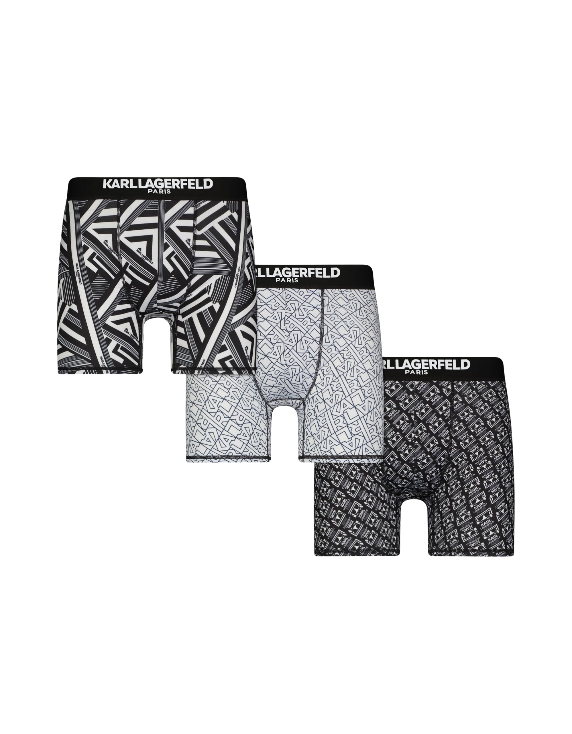KARL LAGERFELD mens 3 Pack Karl Print Boxer Briefs