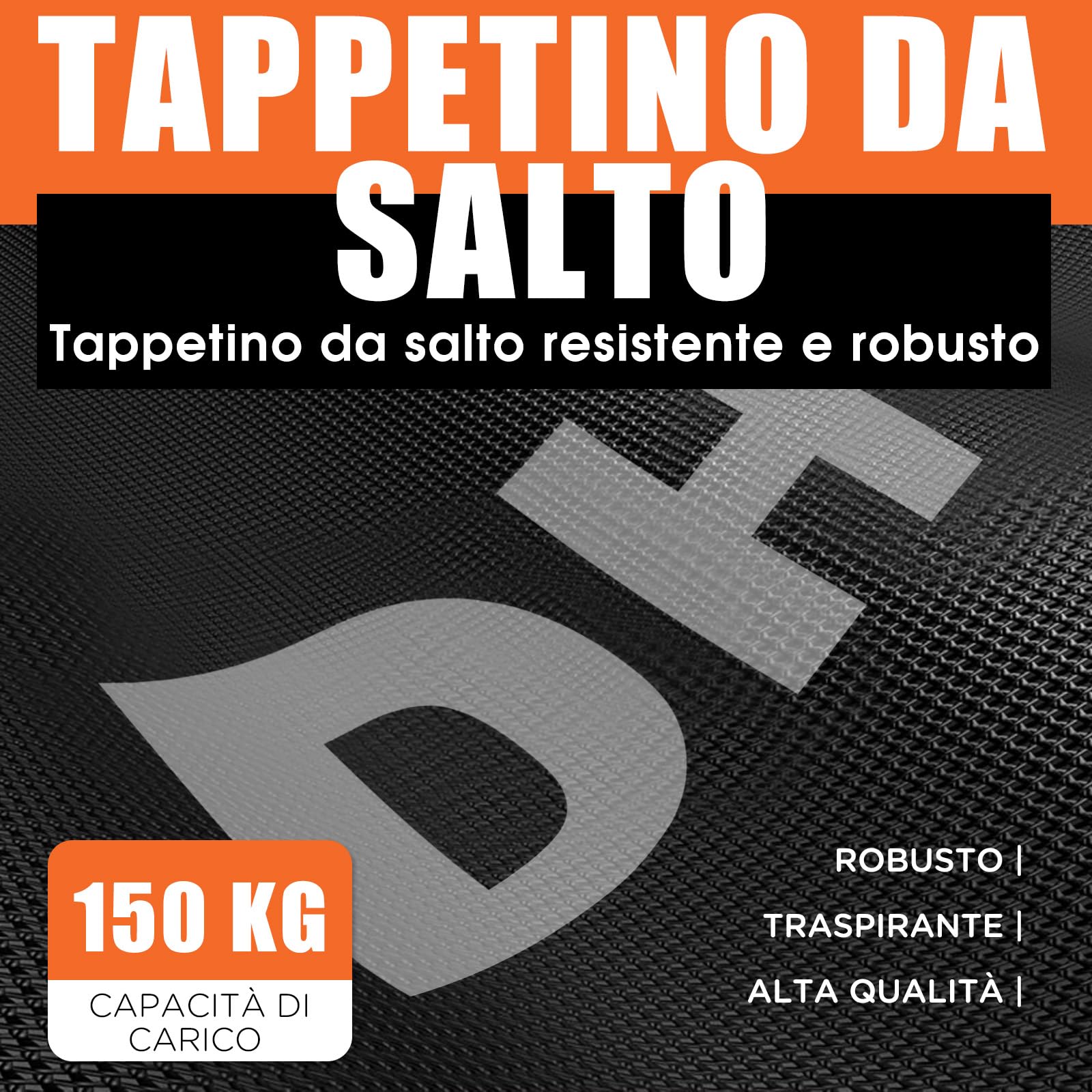 DH FitLife Trampolino Fitness Pieghevole per Interni senza Installazione | Ø 102 cm 40 Pollici Mini Trampolino | Portata 150 kg | Manico Regolabile a 4 Livelli | Stabile e Resistente
