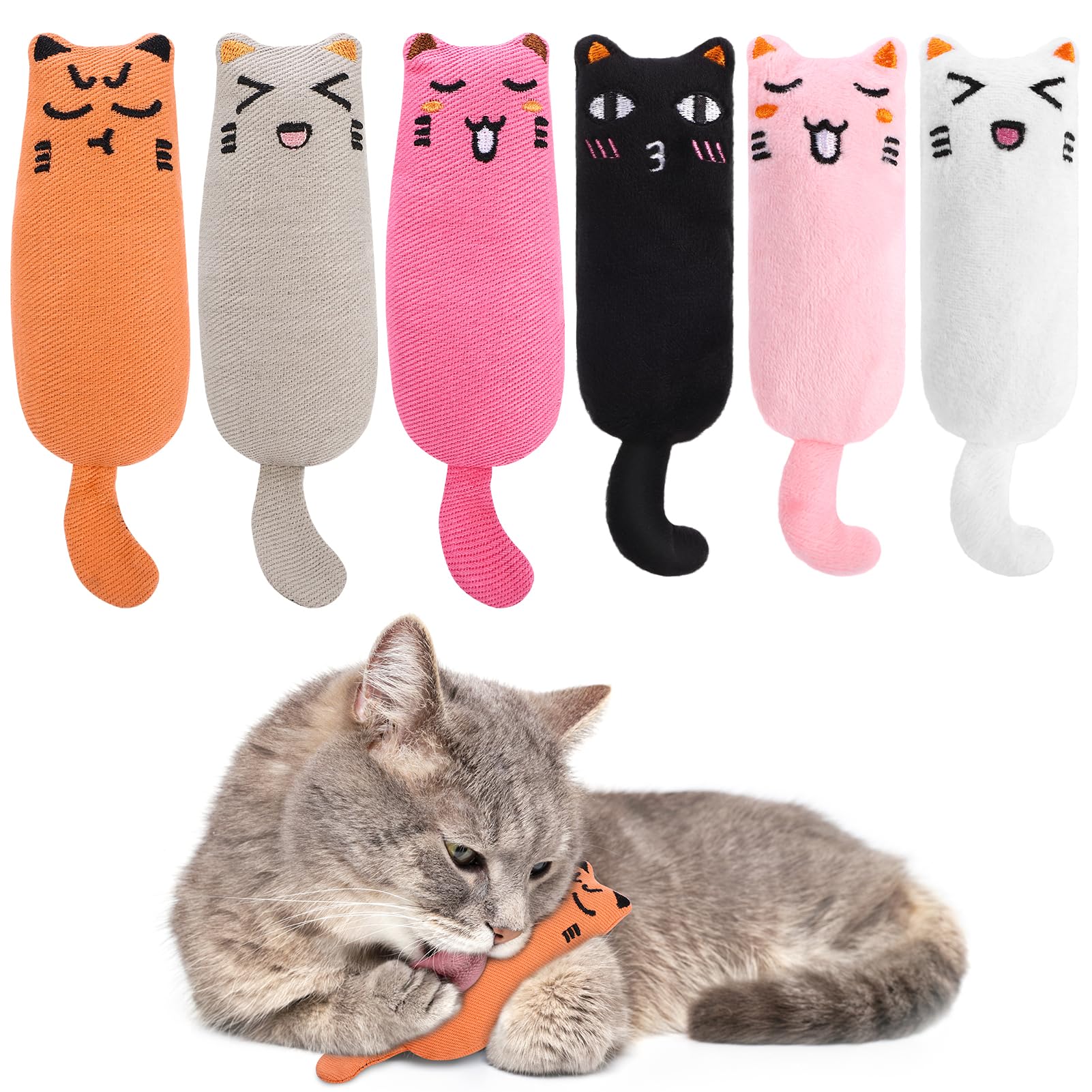 GSrenyu 6 Pieces Catnip Cat Toys,Cat Nip toys for Cats Chew Toy for Pet Cats Playing Chewing Teeth Cleaning