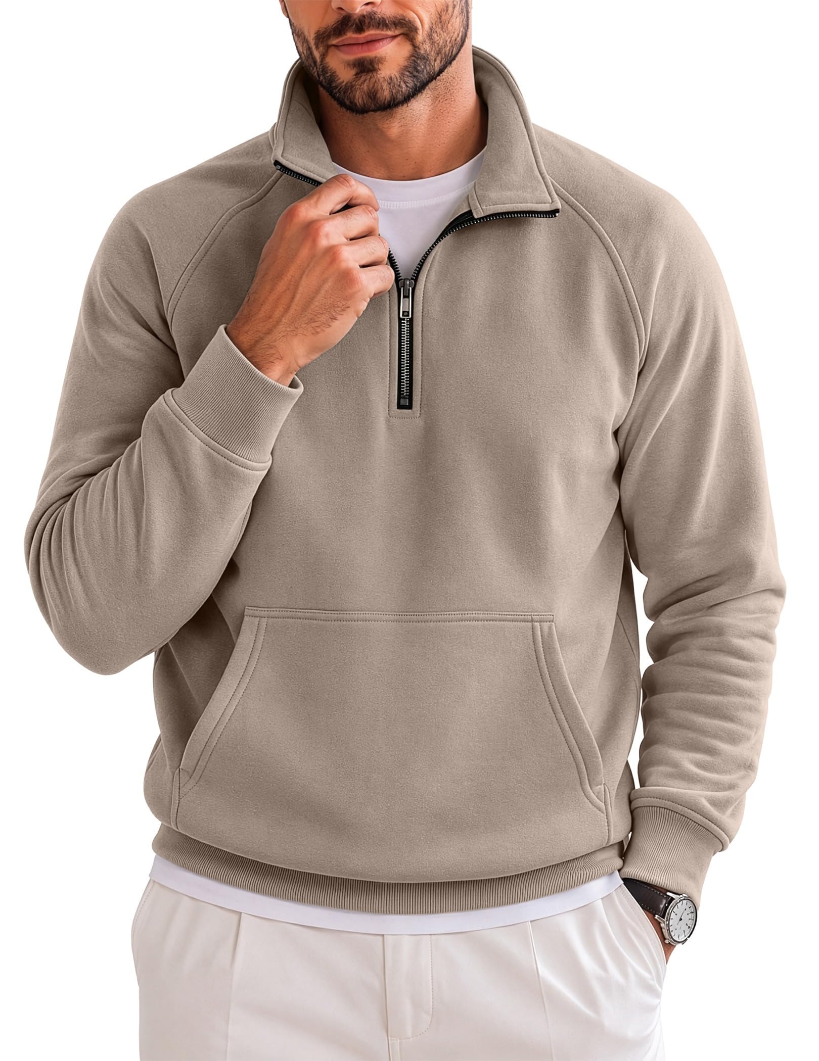 Men's Fleece Quarter Zip Pullover Sweatshirt