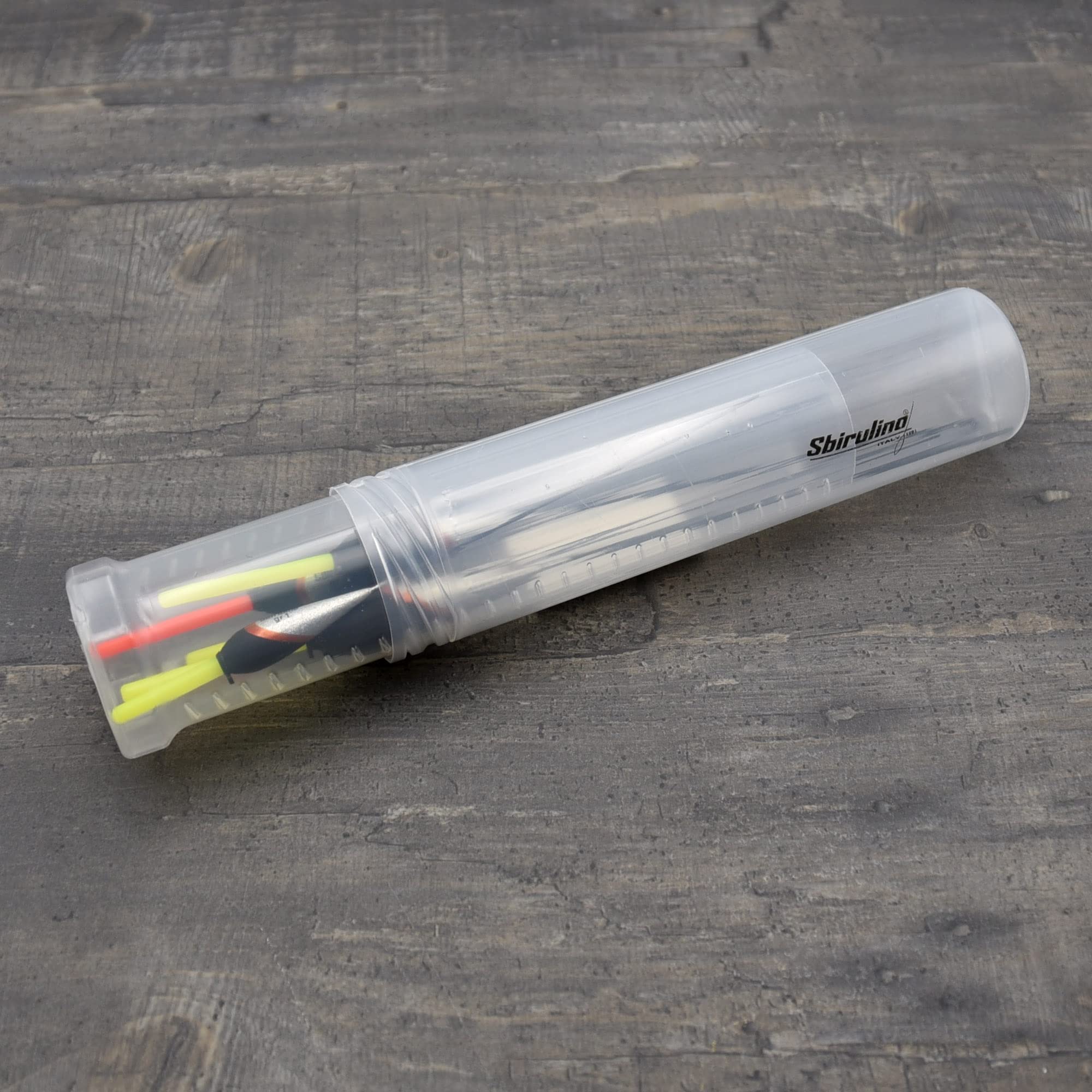 Sbirulino® Juego de 5 flotadores de Pesca con Portador de 4,5 mm. Caja Portador y Funda incluida en el Kit.