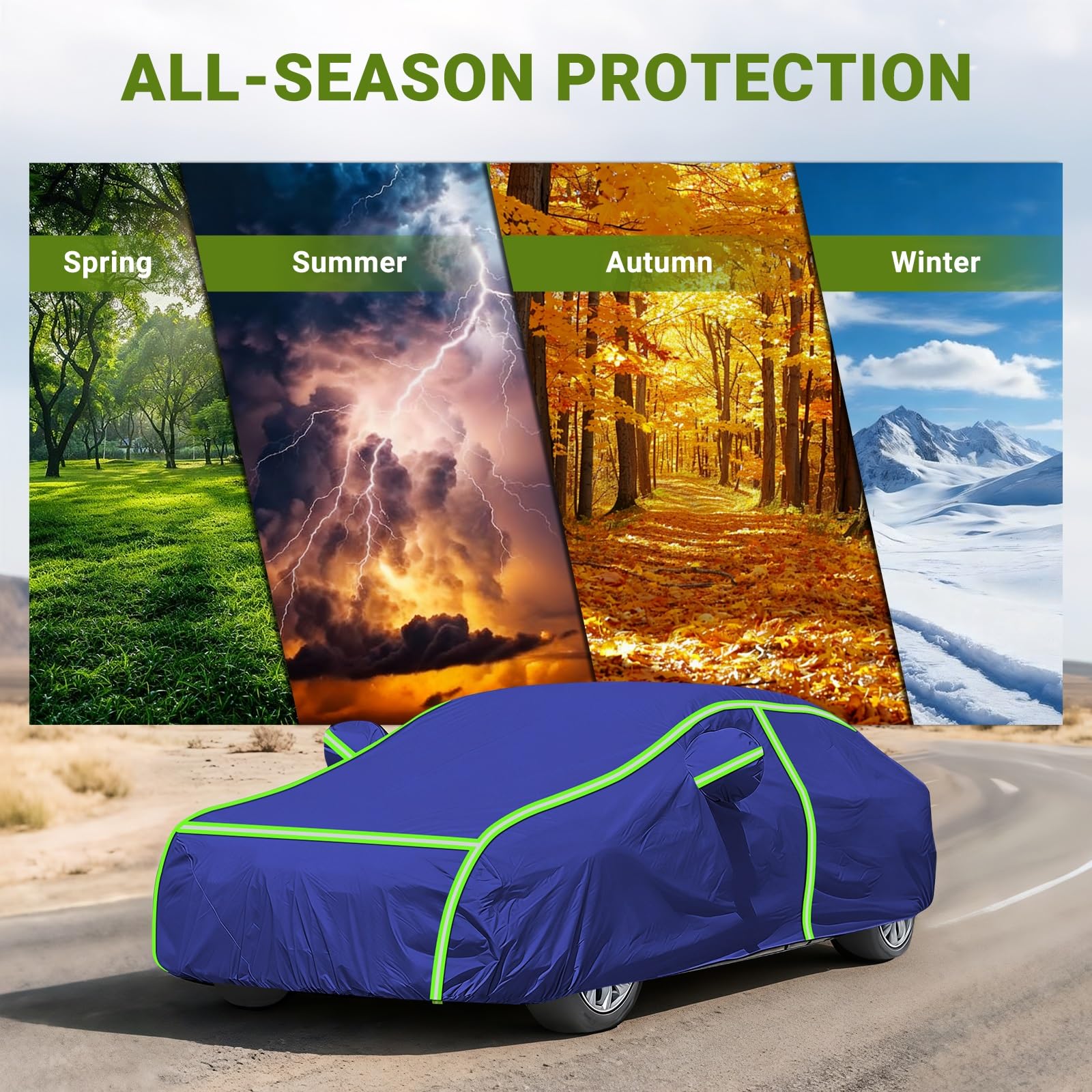 Housse de Voiture pour Dacia Duster Pro|Bâche de Voiture Toutes Saisons en Tissu Oxford,résistante Pluie,Neige,aux UV et poussière,équipée d'une Corde Coupe-Vent