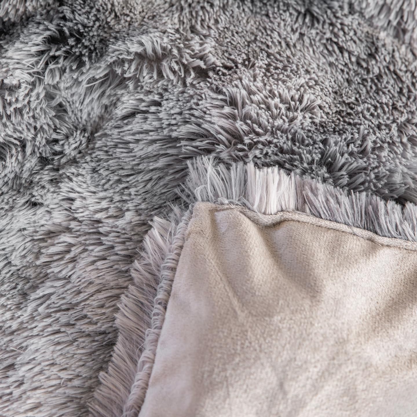 chovy Faux Fur Tie-Dyed Black White Gray Colorful Comforter Sets Queen - 3PC Bed Set Ultra Soft Plush Flannel Velvet Fluffy Fuzzy Bedding(Comforter x 1 Pillowcases x 2) - Image 8