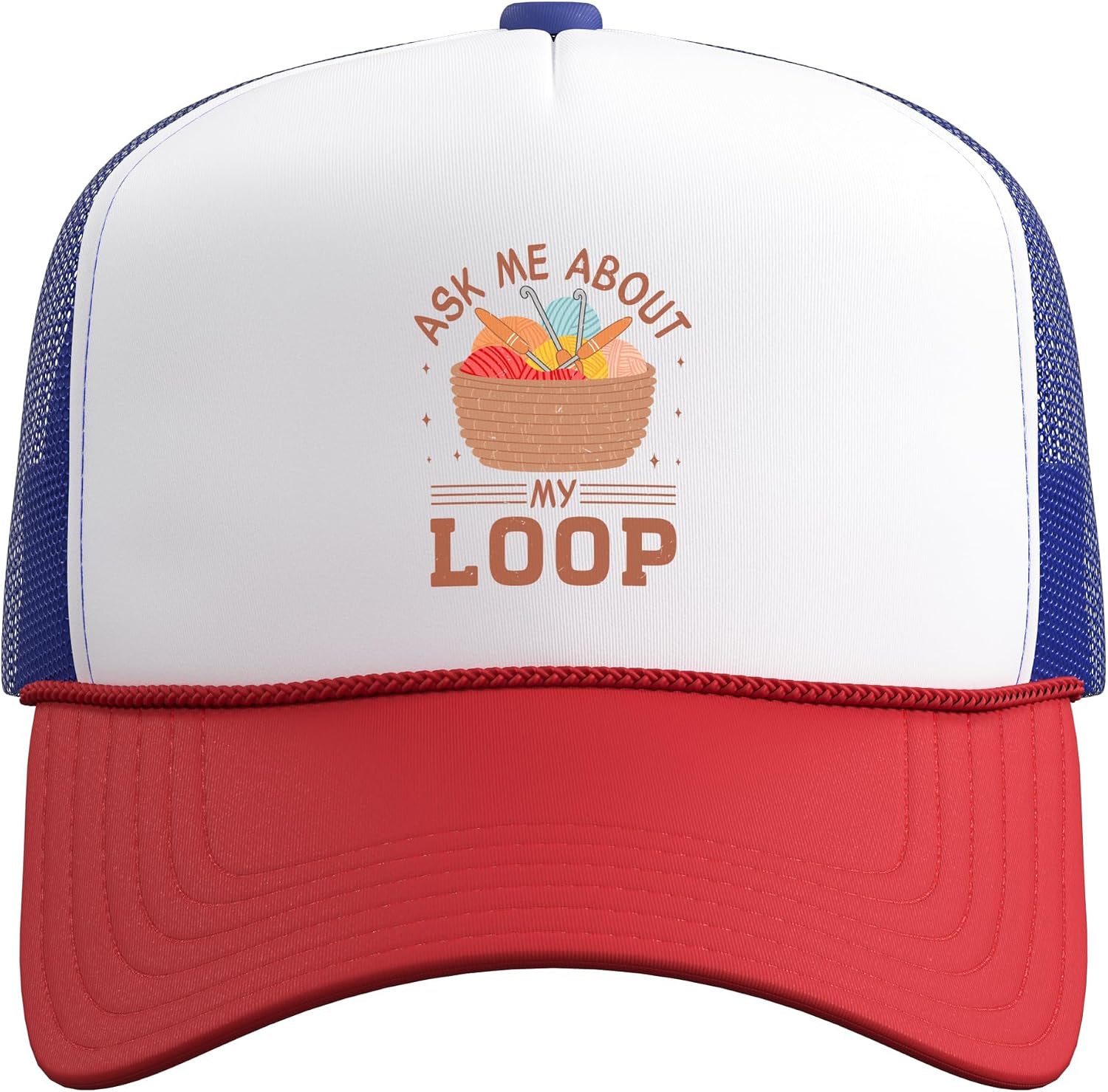 Crochet Lover Funny Yarn Hook Crocheting Trucker Hat with Adjustable Mesh Back image 2