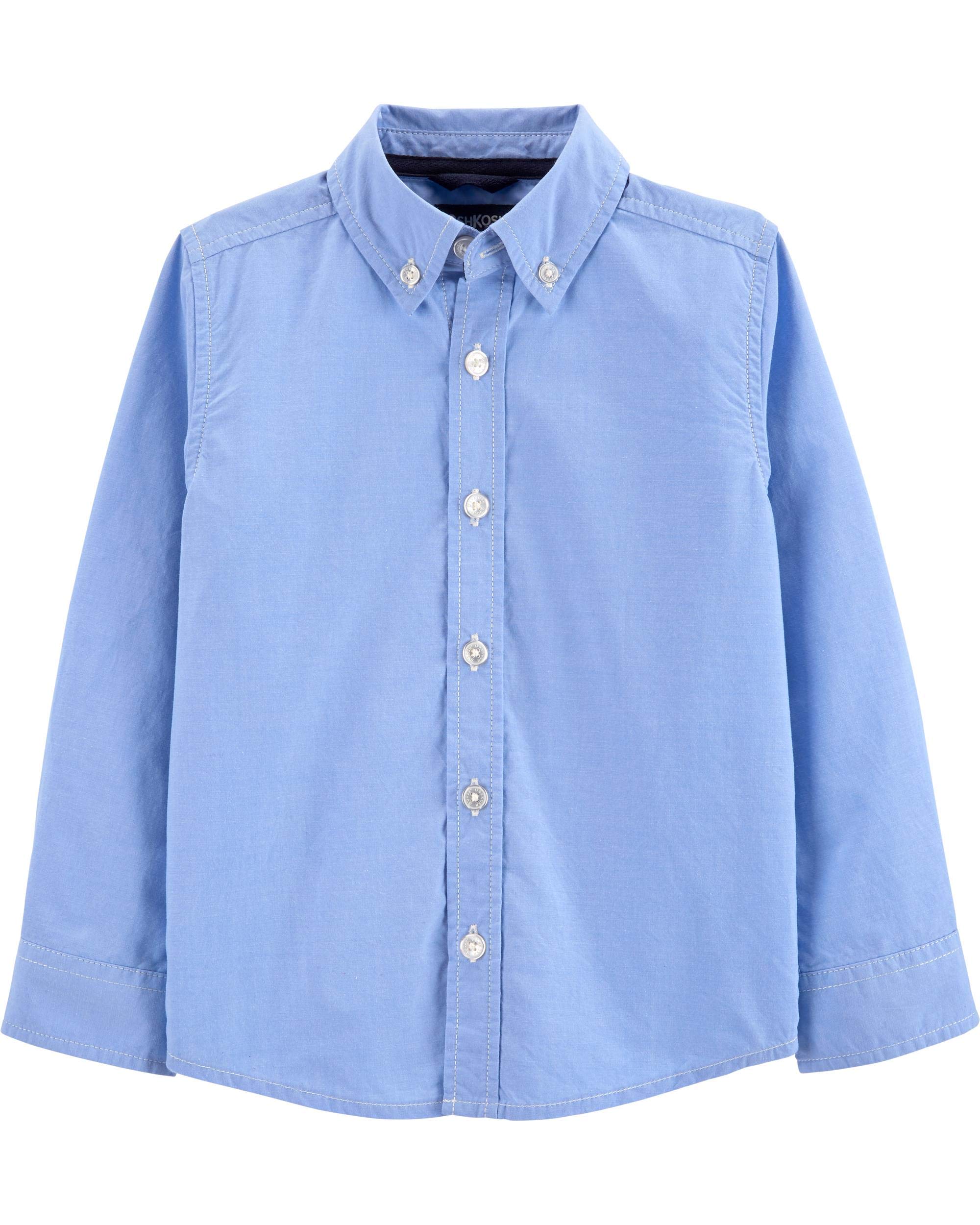 OshKosh B'Gosh boys Toddler Boys' Long Sleeve Uniform Buttonfront Button Down Shirt