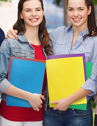 Vista 7 de SUNEE Carpetas de 2 bolsillos con puntas (paquete de 25 unidades, colores surtidos), carpetas de papel con 2 bolsillos y 3 puntas, para papel