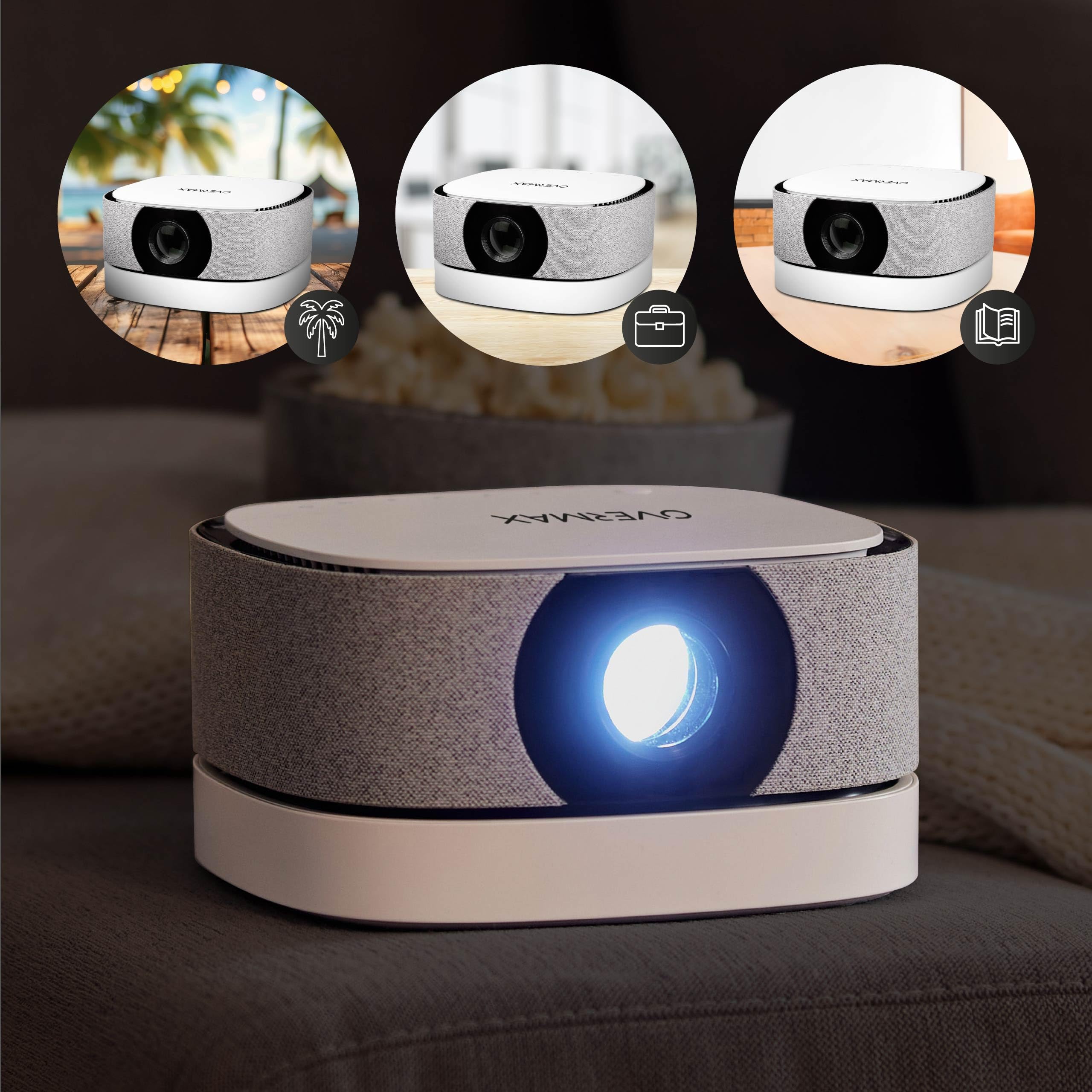 OVERMAX Multipic 4.5 Proiettore LCD FullHD 1080p Proiettore 2 in 1 con Power Bank Autofocus, Correzione Keystone, Wi-Fi dual band Bluetooth 5.1, 3000 lumen Immagine fino a 200” Telecomando | Autofocus, Correzione Keystone, Wi-Fi Dual Band, Bluetooth 5.1,3