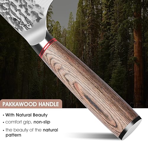 Miniatura 8 de Huusk Juego de cuchillos de cocina de 3 piezas, cuchillo de chef y cuchillo de carnicero Nakiri, cuchillo de cocina profesional de acero de alto