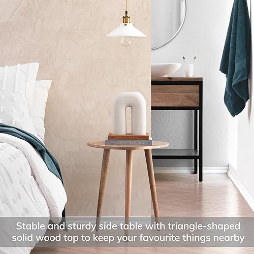 Miniatura 4 de MH London Bond Mesa auxiliar triangular de madera – Mesa auxiliar pequeña moderna de diseño exclusivo. Hecho a mano – Mesa auxiliar de madera –
