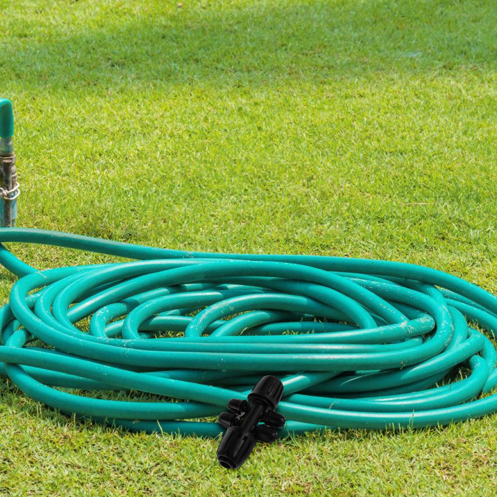 24 Piezas Conector de Púas para Riego por Goteo de 6 Vías PE