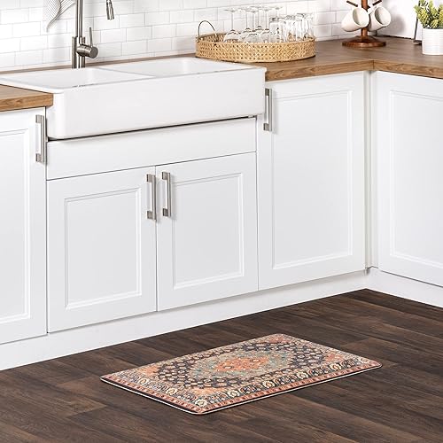 nuLOOM Tapete persa cómodo para cocina o lavandería, 20 x 36 pulgadas, azul