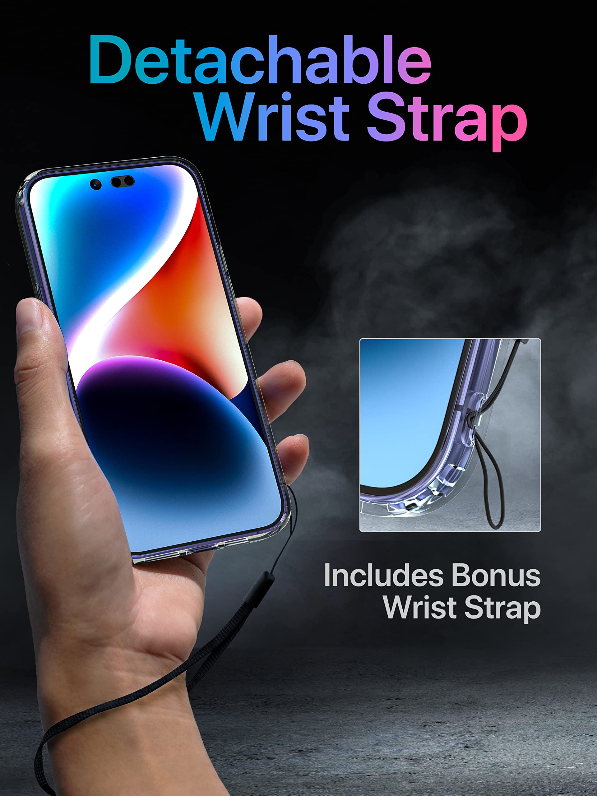 TORU MX Slim per iPhone 14 Custodia trasparente compatibile con MagSafe | Cerchio magnetico in metallo per ricarica wireless | Custodia protettiva sottile con paraurti angolare | trasparente
